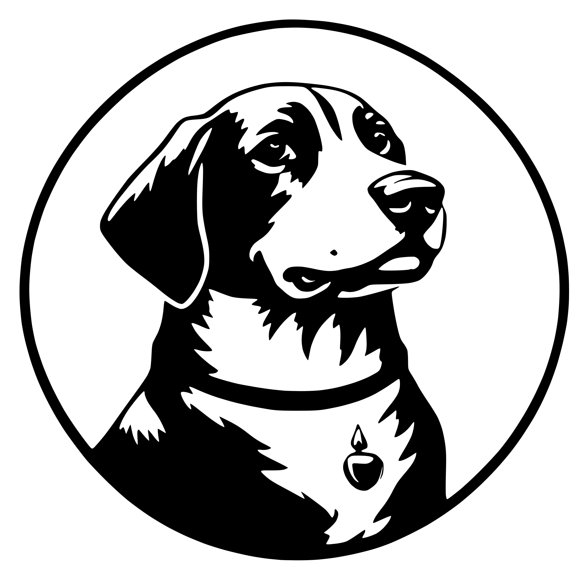 AI-generated SVG of 'Dog inside a circle.'