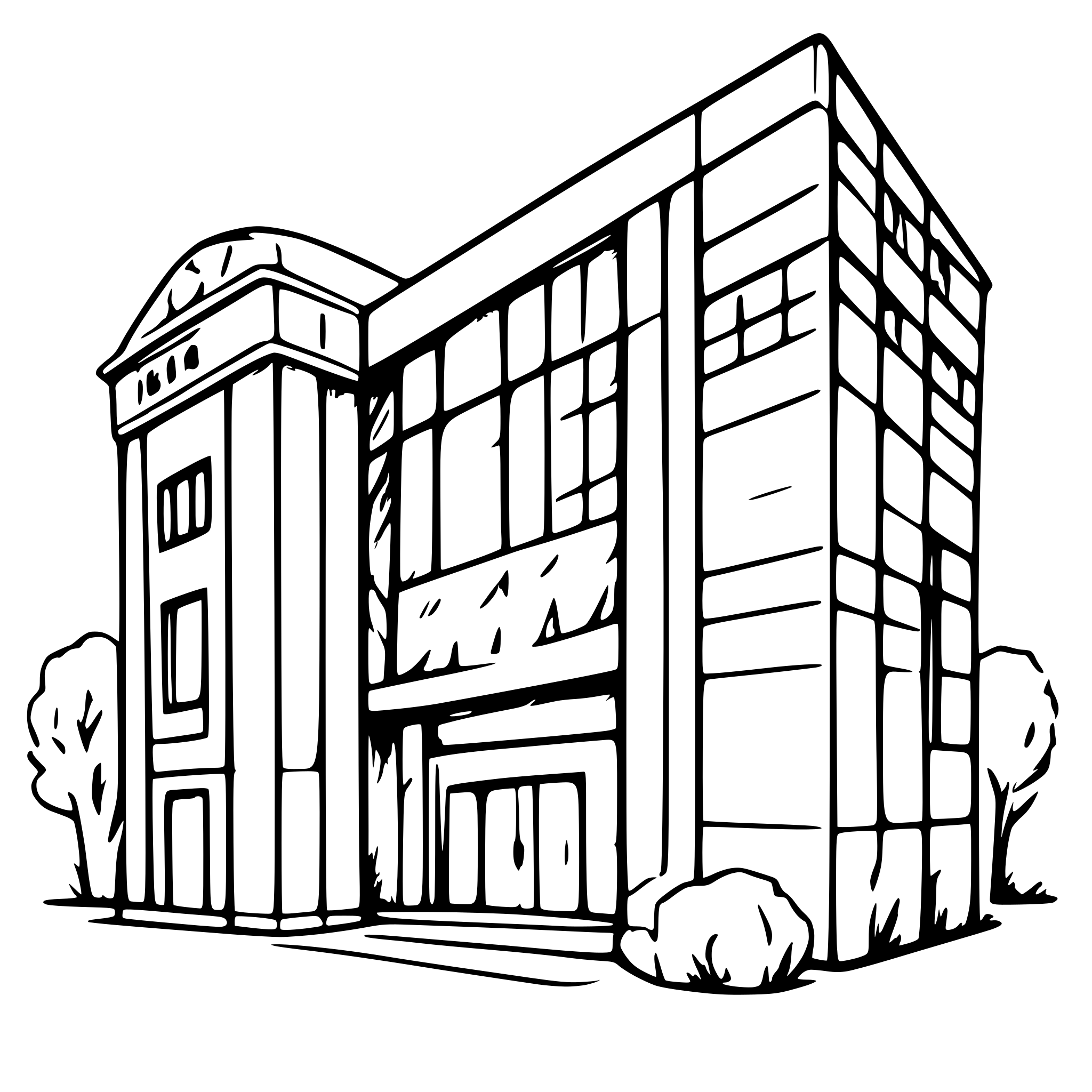 AI-generated SVG of 'university building big 2d'