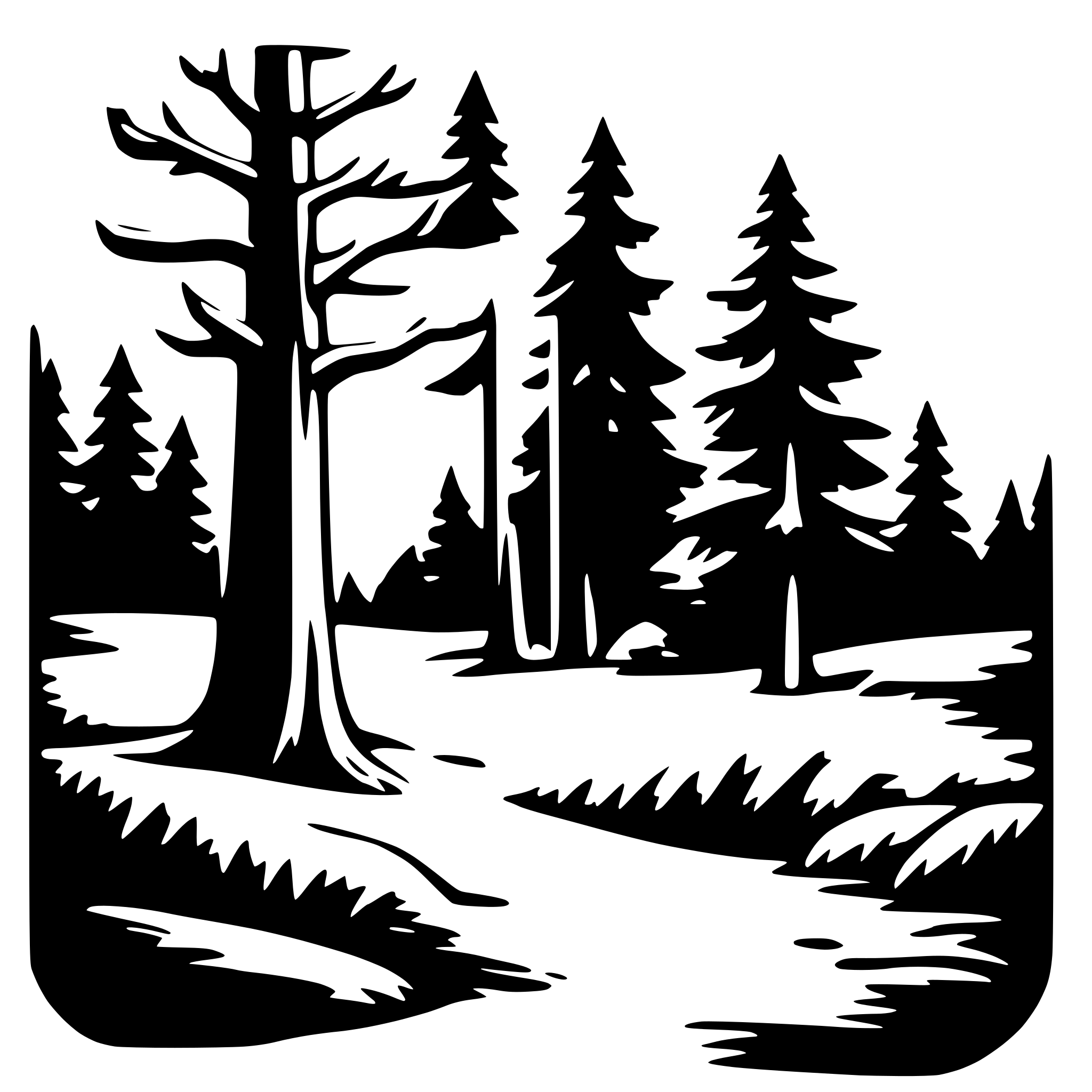 AI-generated SVG of 'old forest'
