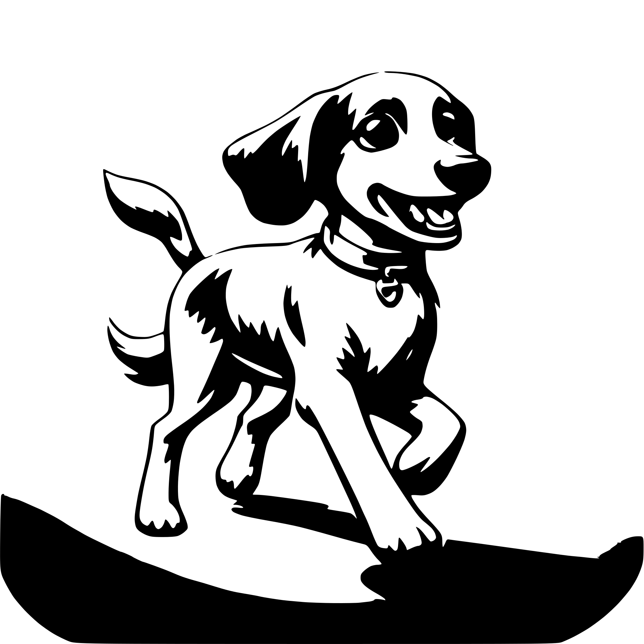 AI-generated SVG of 'cute dog runnning'