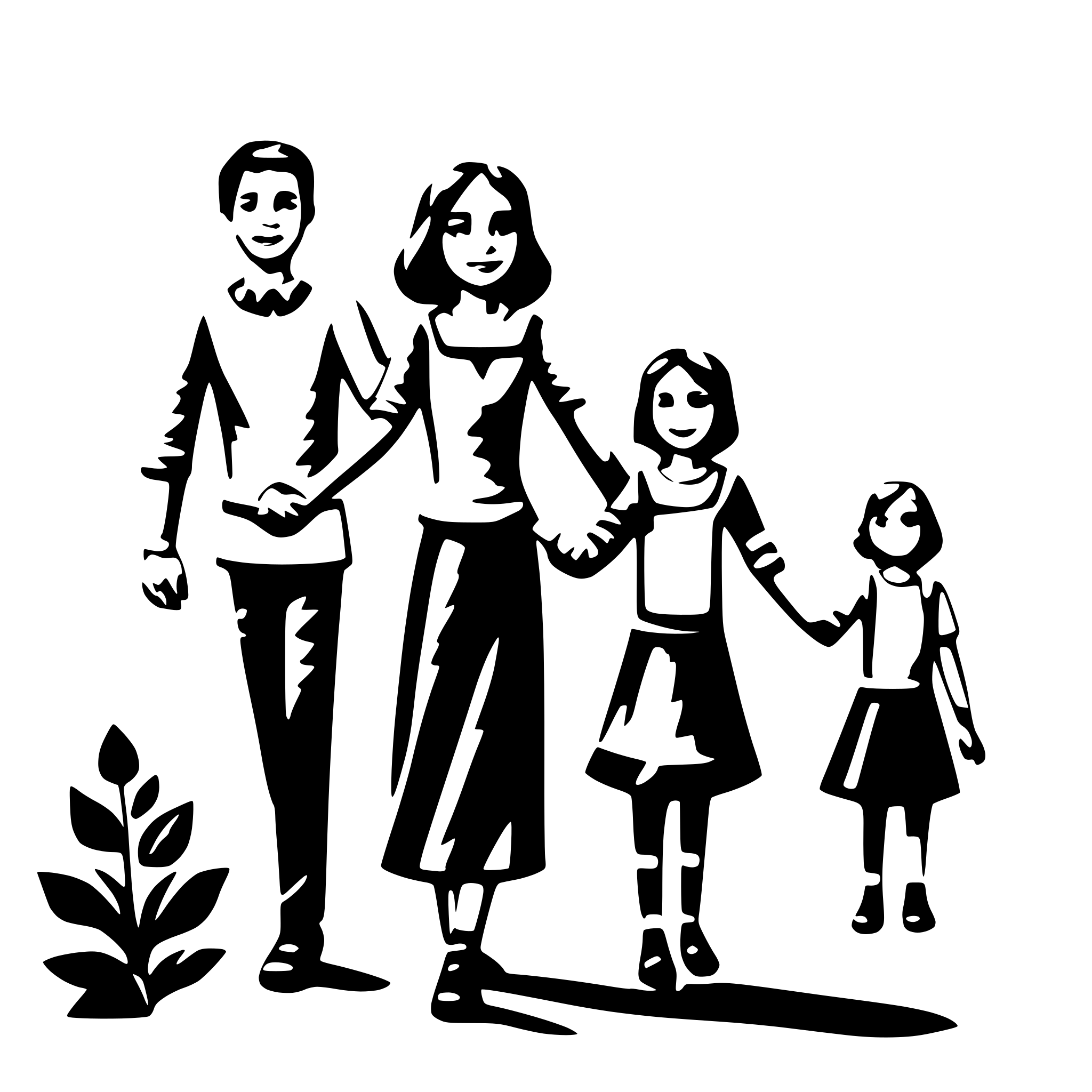 AI-generated SVG of 'educator with children holding hands'