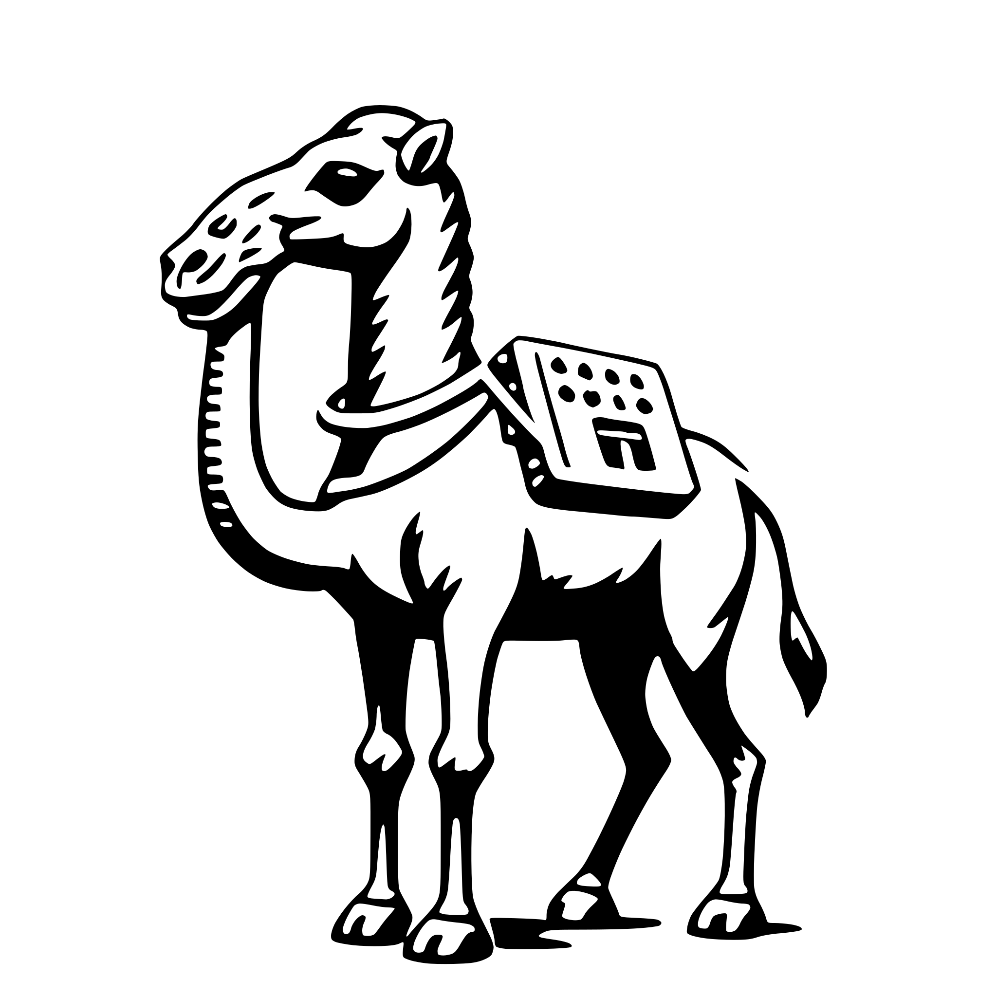 AI-generated SVG of a camel with guitar