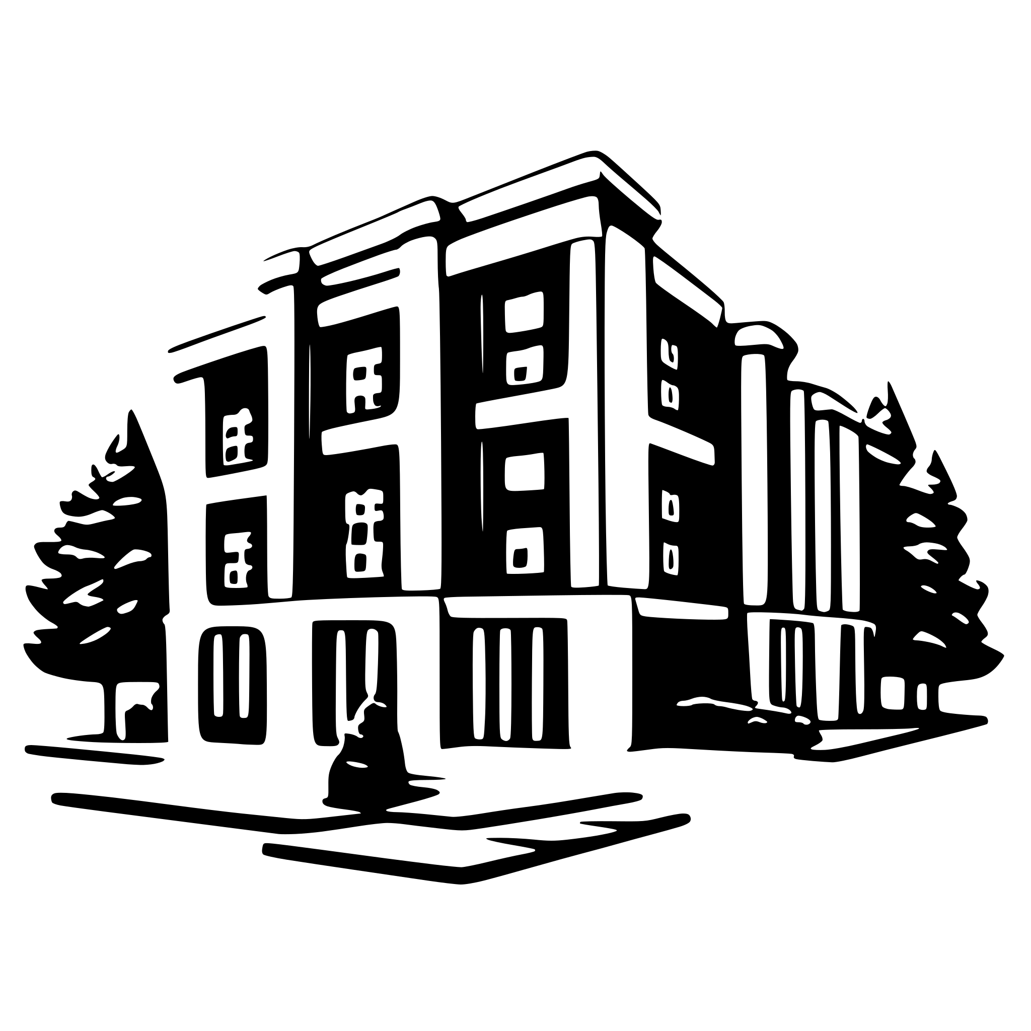 AI-generated SVG of 'university building 3d graphic lines'