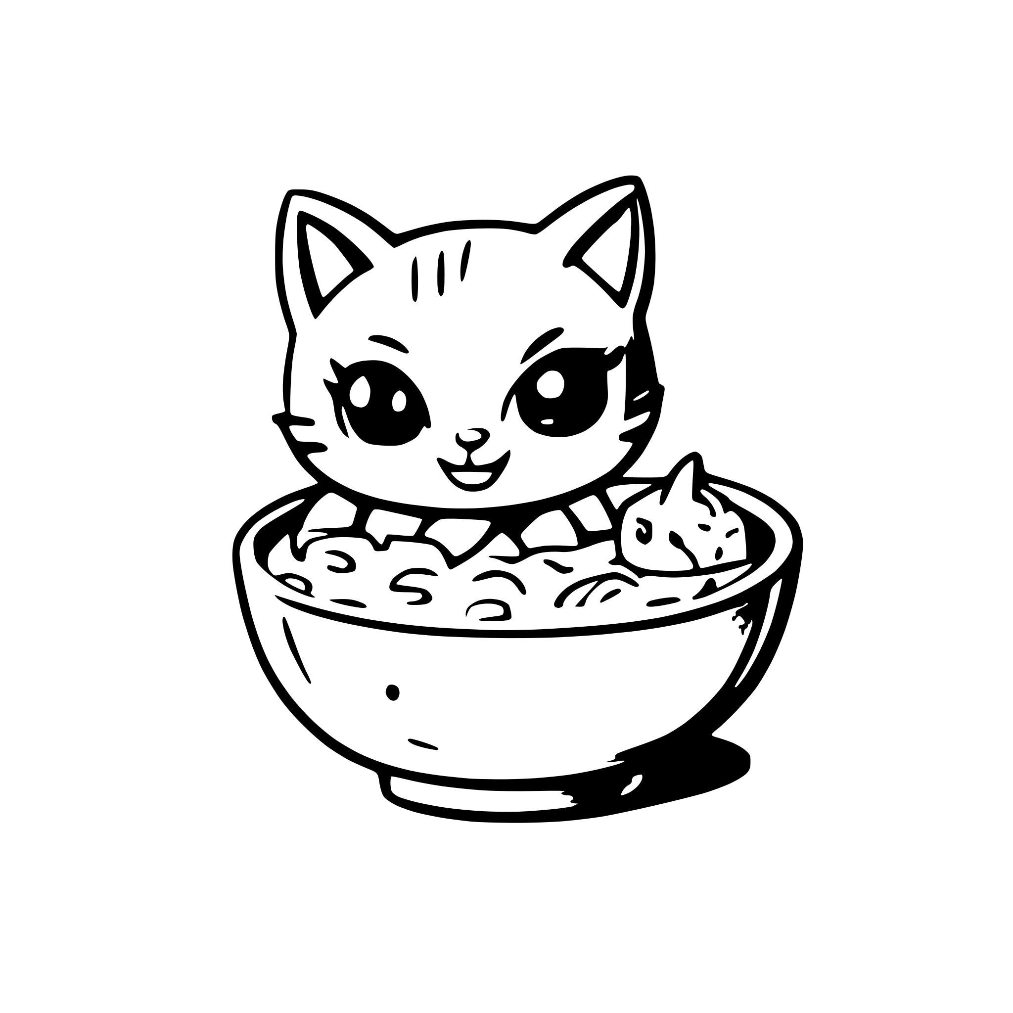 AI-generated SVG of a kitties and soup