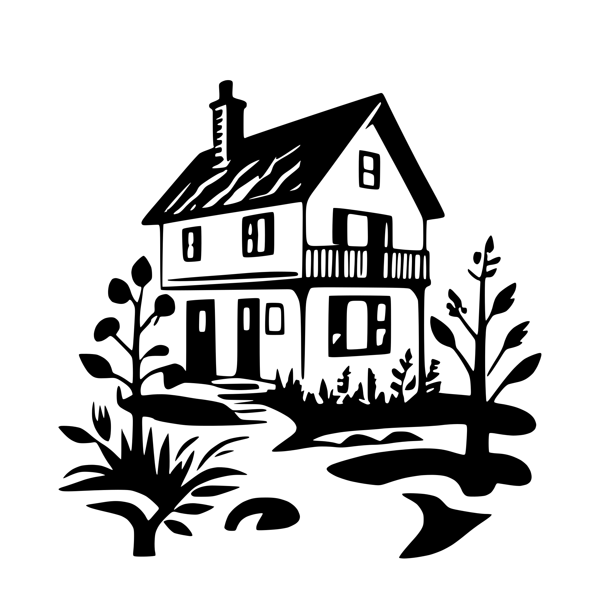 AI-generated SVG of a rustic country cottage