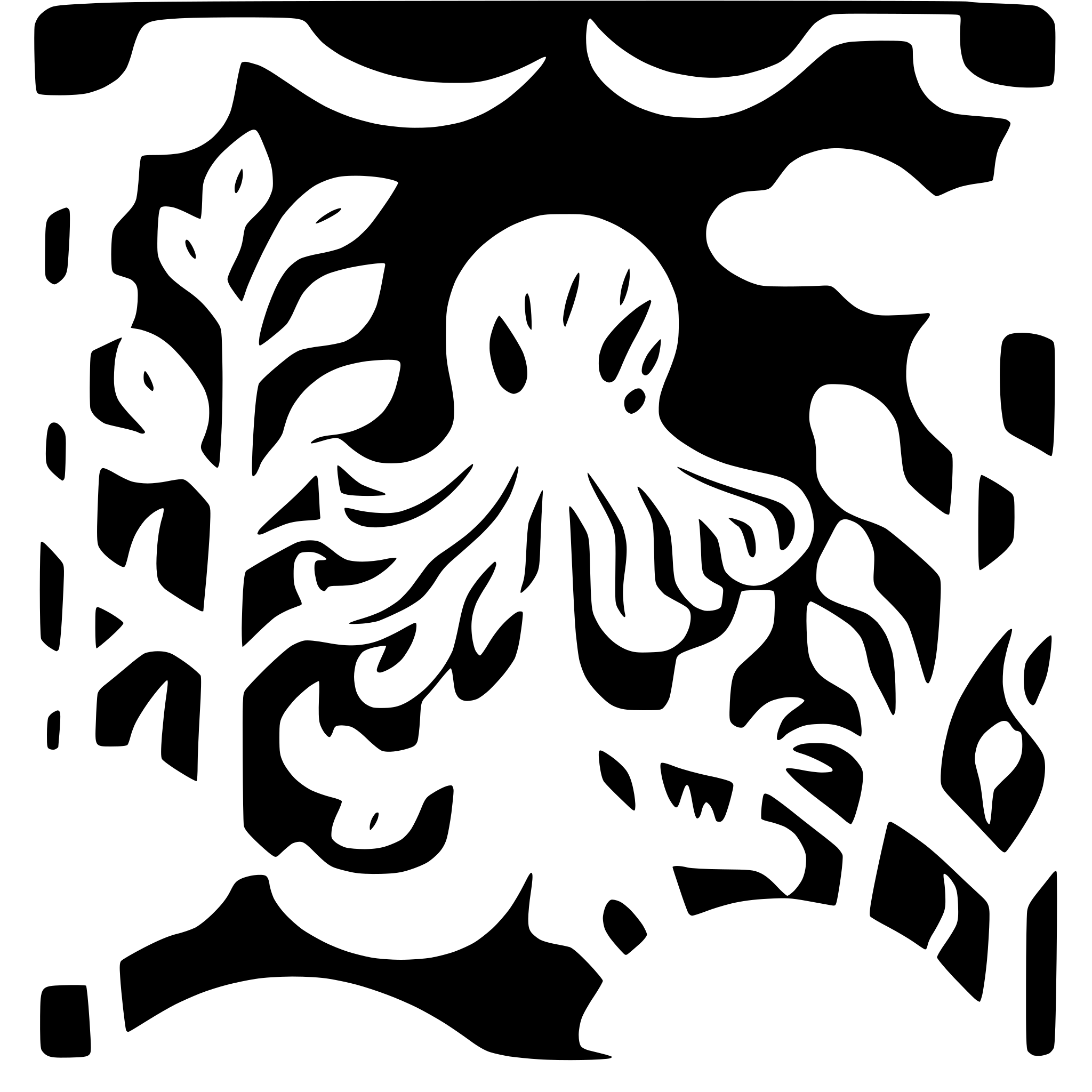 AI-generated SVG of a octopus swimming among coral