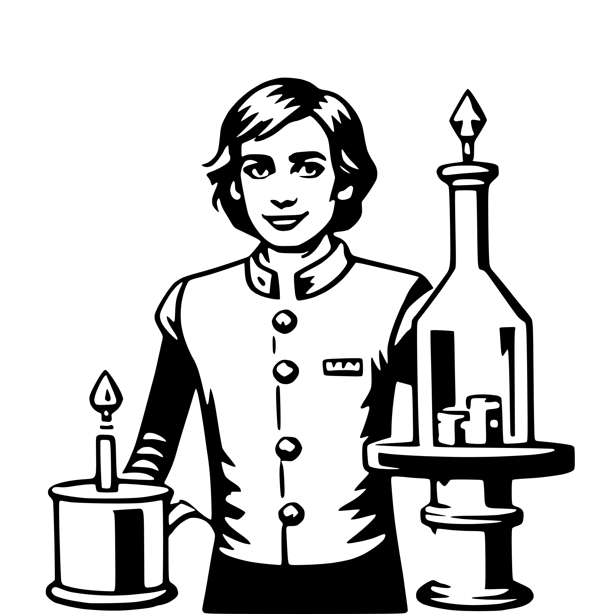 AI-generated SVG of a chemist