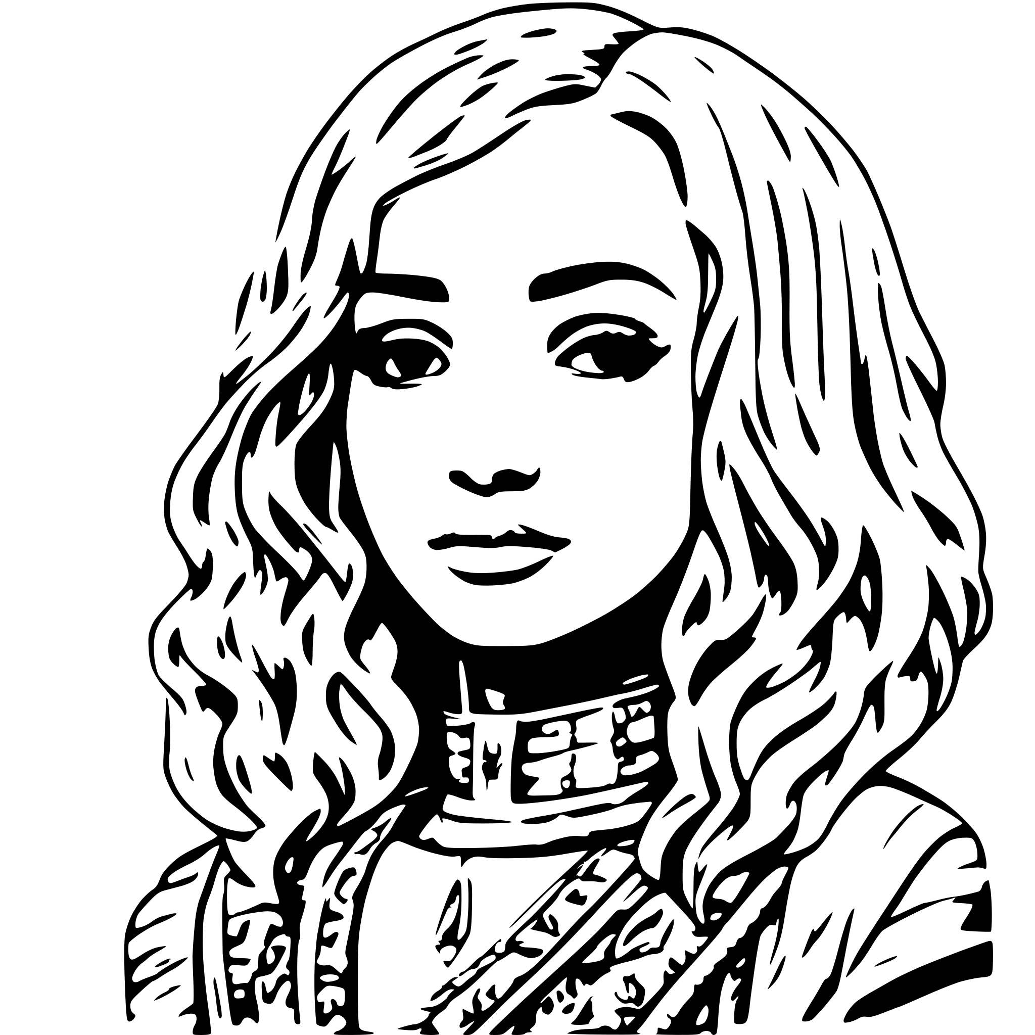 AI-generated SVG of a YOUNG BLOND GIRL METISSE EUROPEAN AND AFRICAN