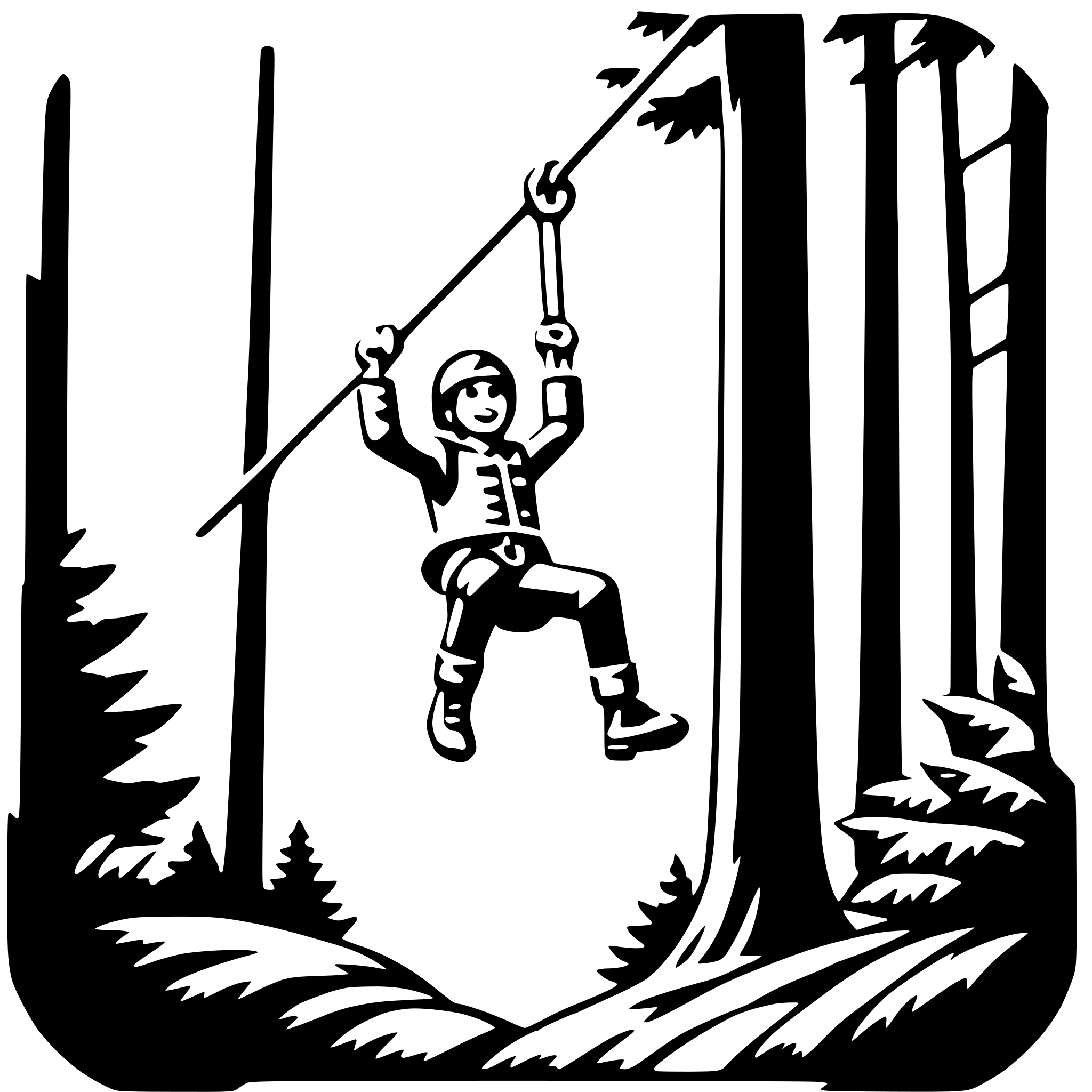 AI-generated SVG of 'zip-lining through forest'
