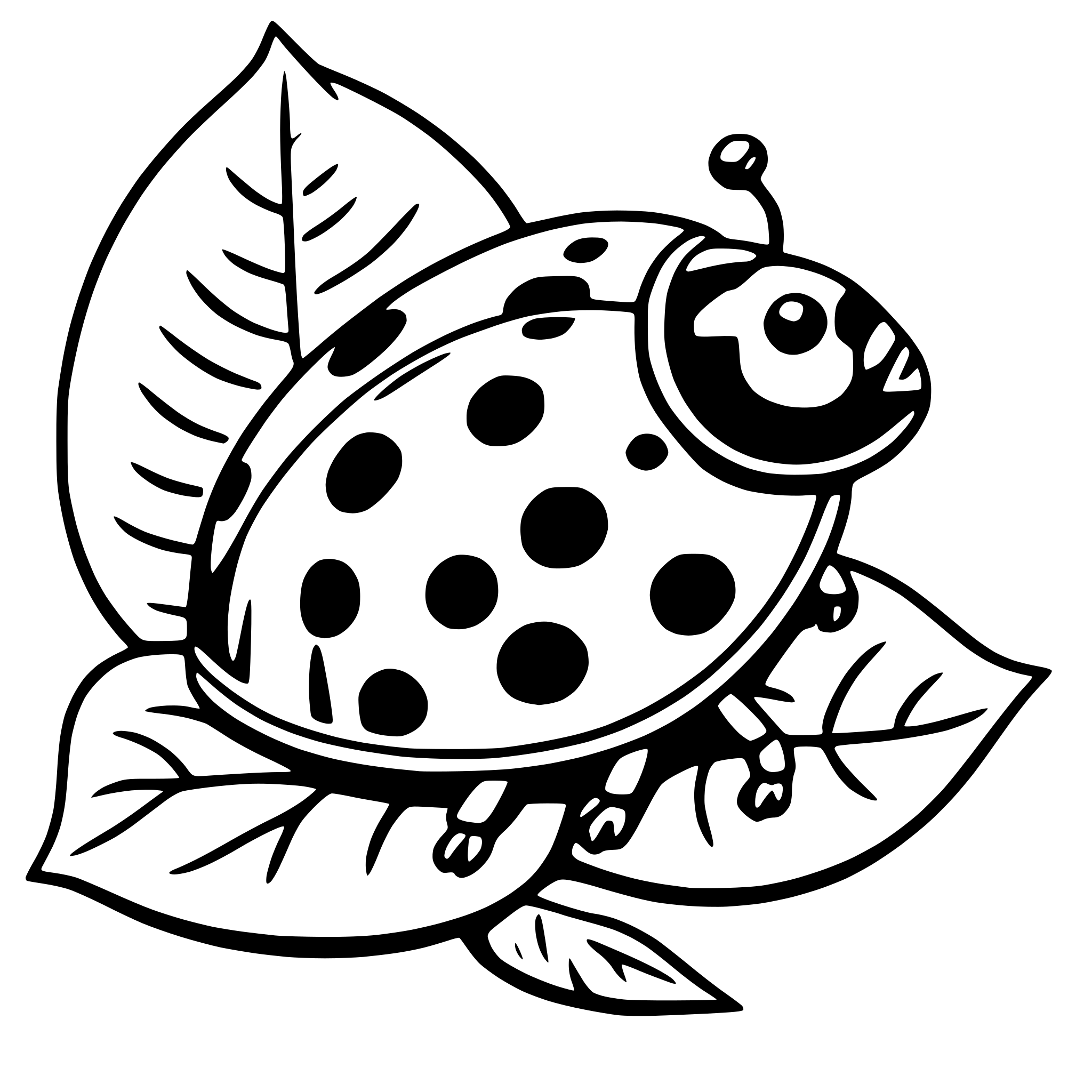 AI-generated SVG of 'ladybug on leaf'