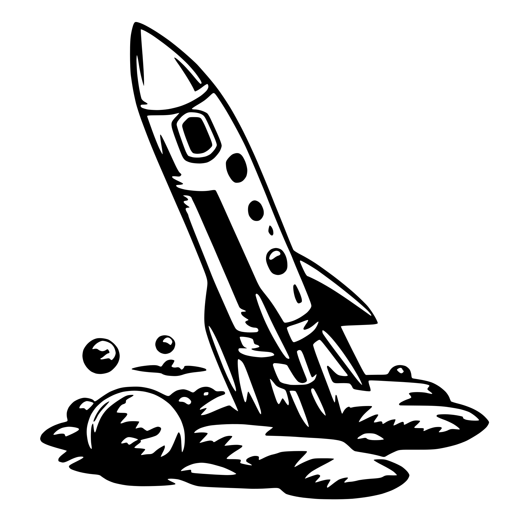 AI-generated SVG of 'rocket and planets'