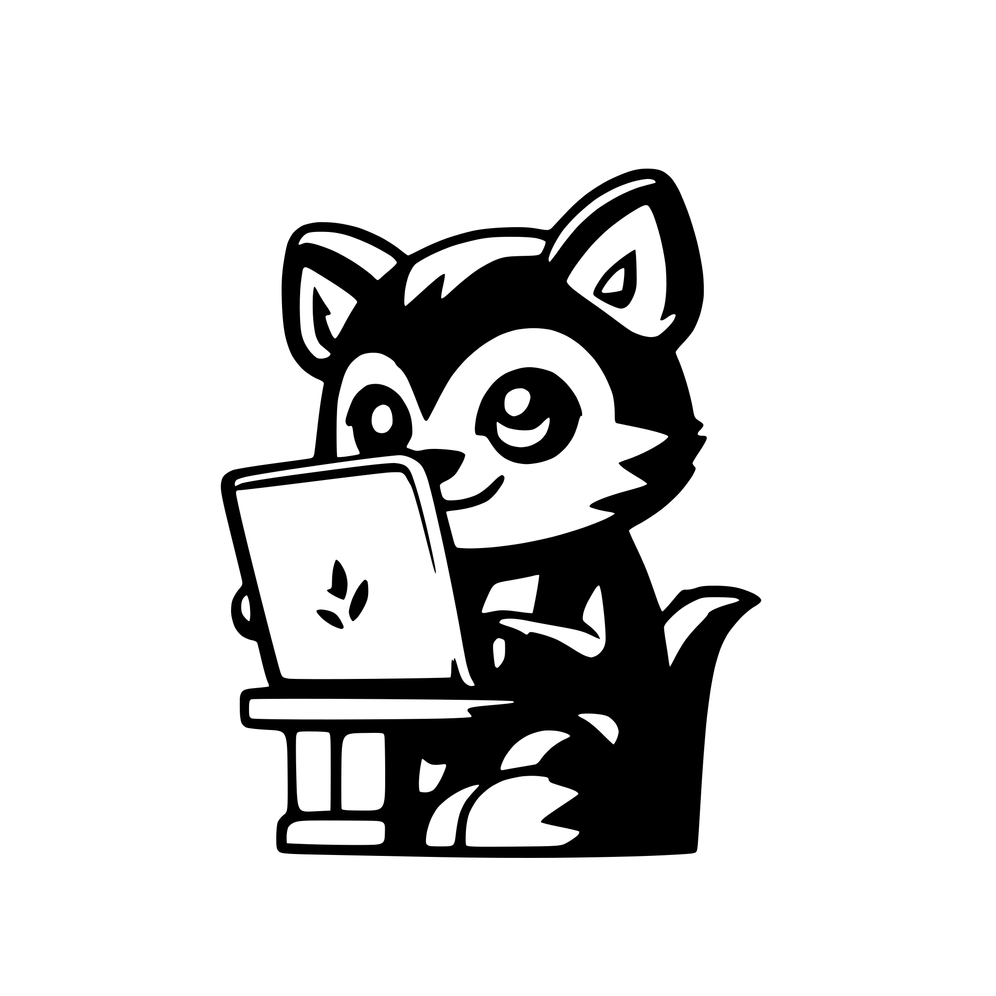 AI-generated SVG of a a portrait of a cute red panda using a laptop, the poster has the title "Red panda is Recraft v3", against a red background