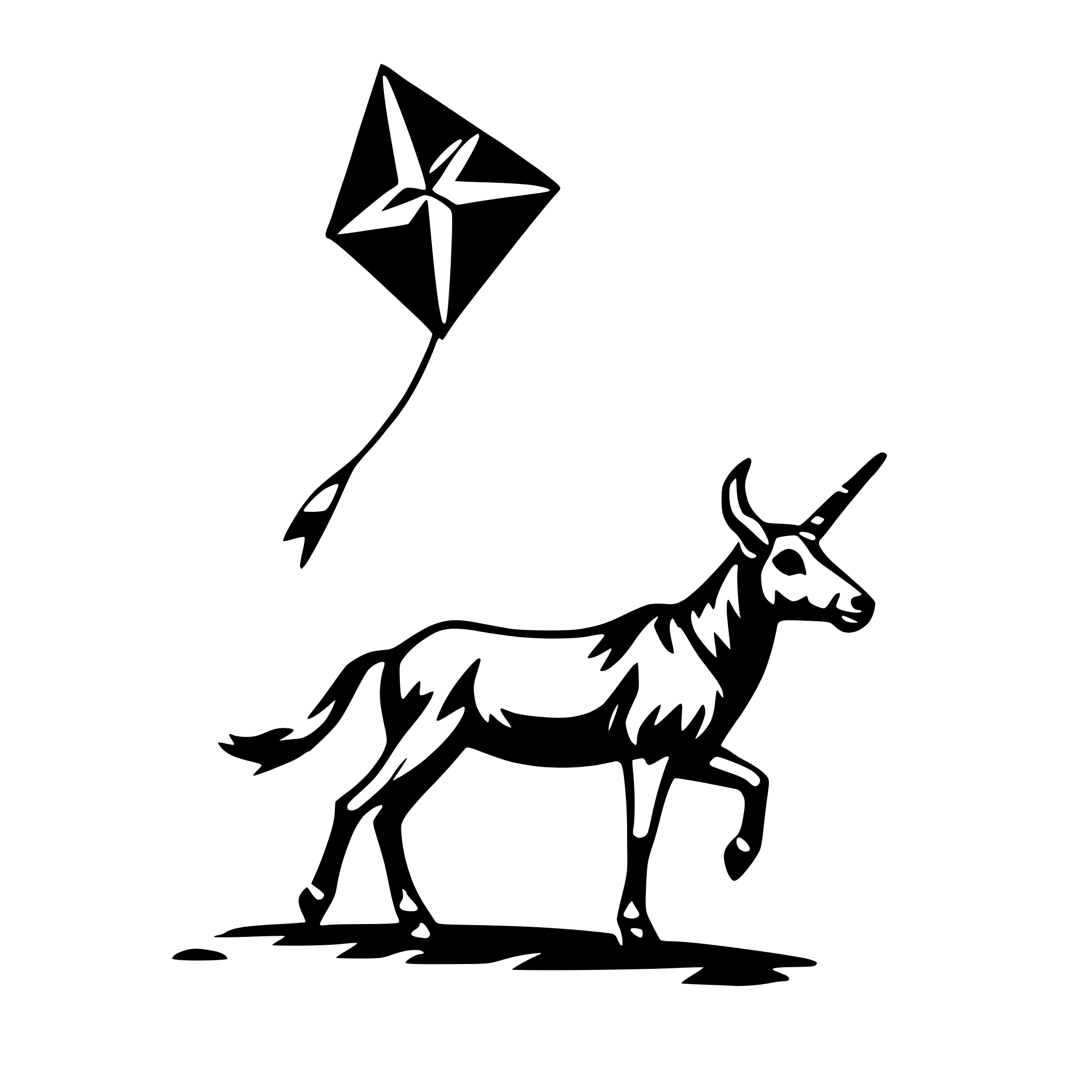 AI-generated SVG of a antelope with kite