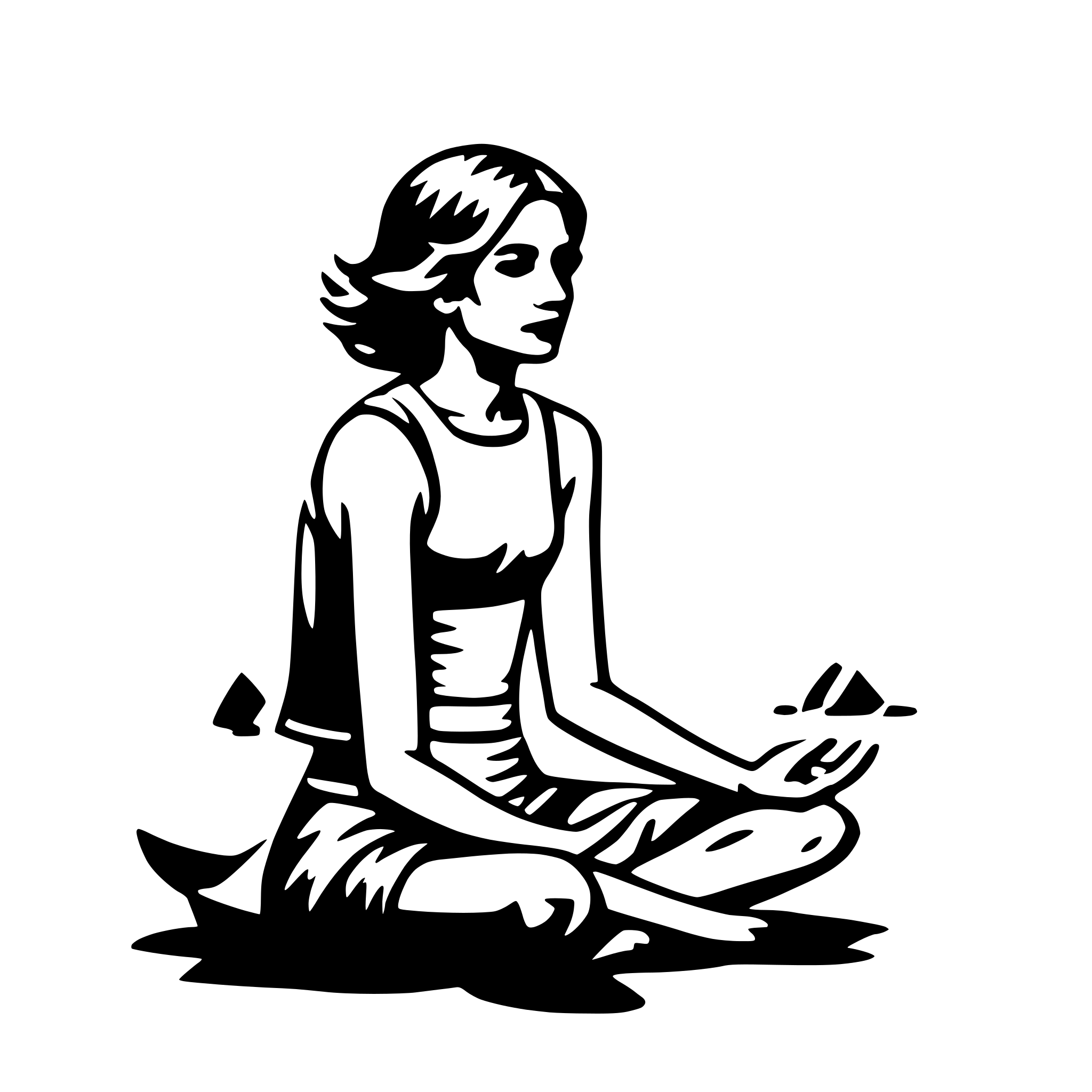 AI-generated SVG of 'sunset yoga on beach'