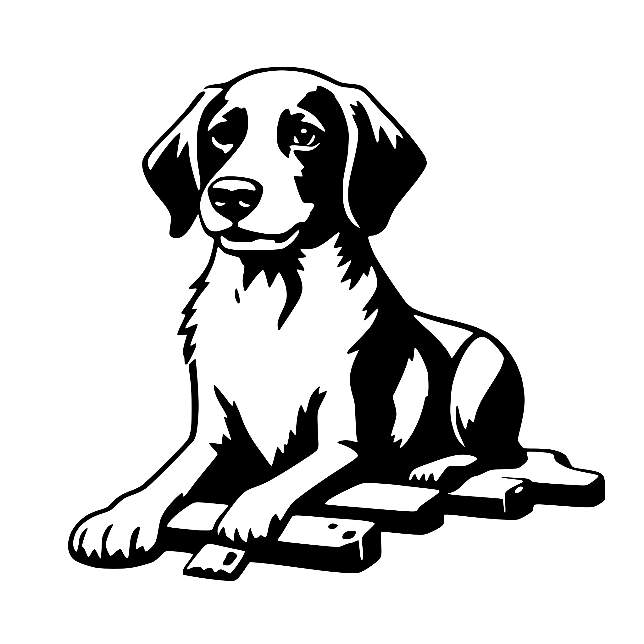 AI-generated SVG of a dog with bone