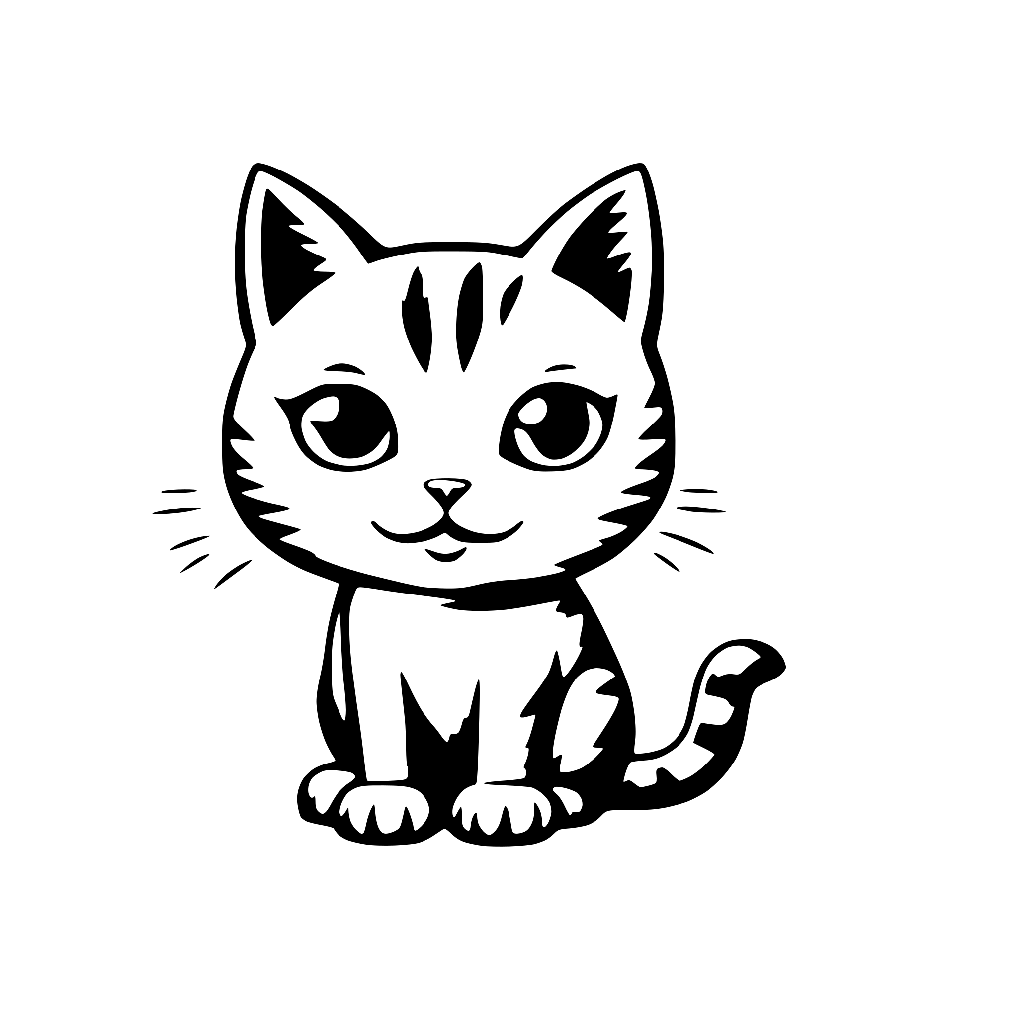 AI-generated SVG of 'I want the cat to run to the right then come back, then sit on the floor.'