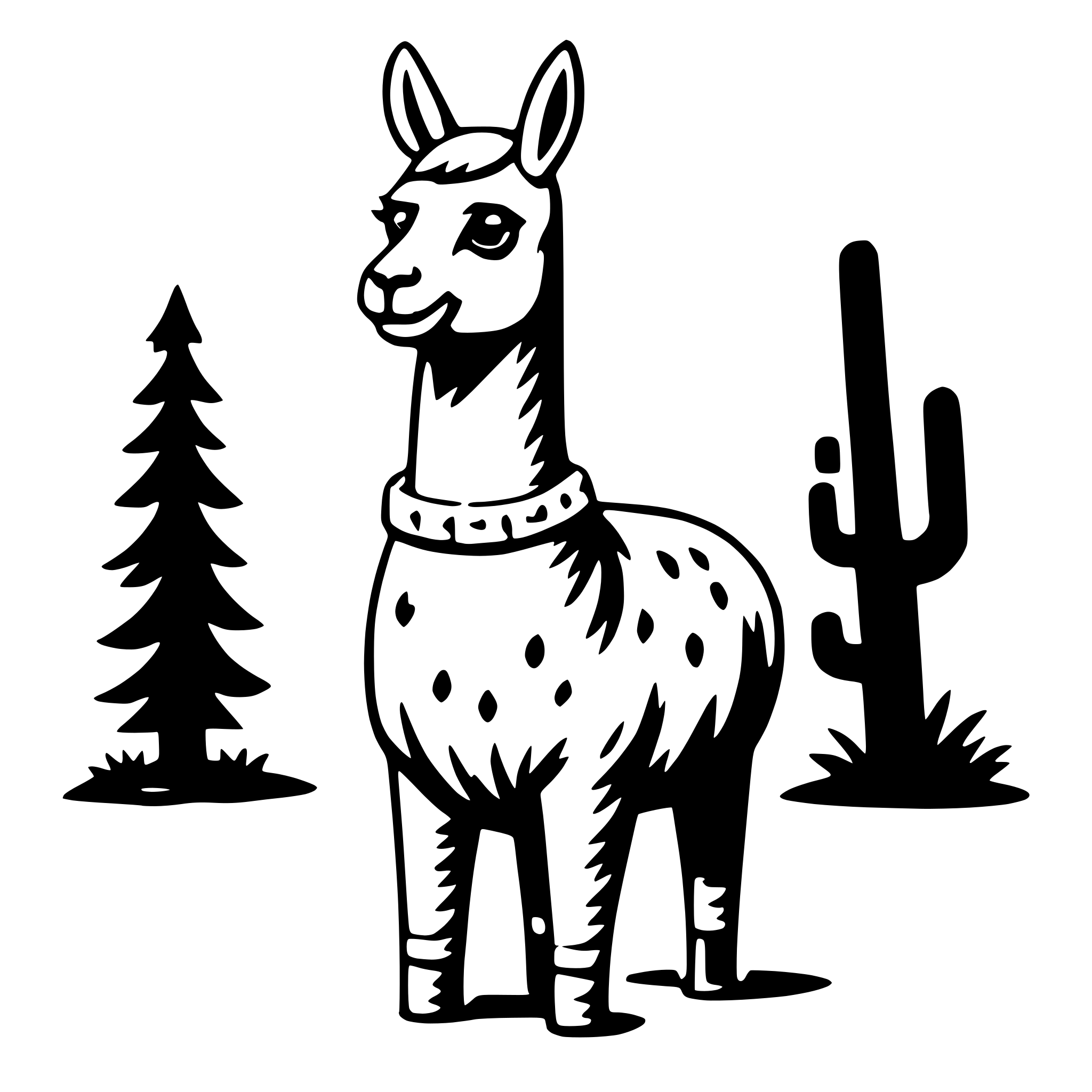 AI-generated SVG of 'llama in pajamas'