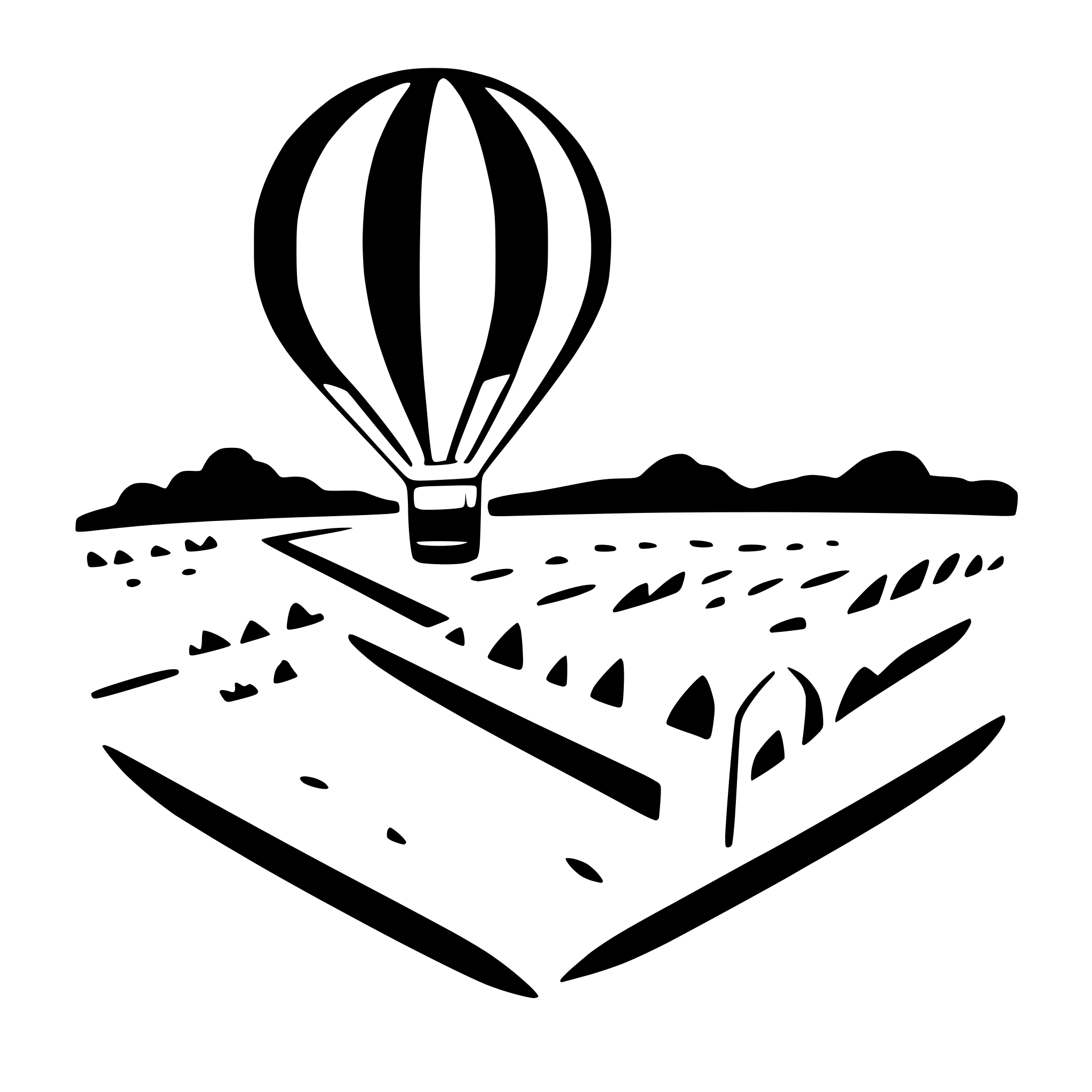 AI-generated SVG of a hot air balloon over fields