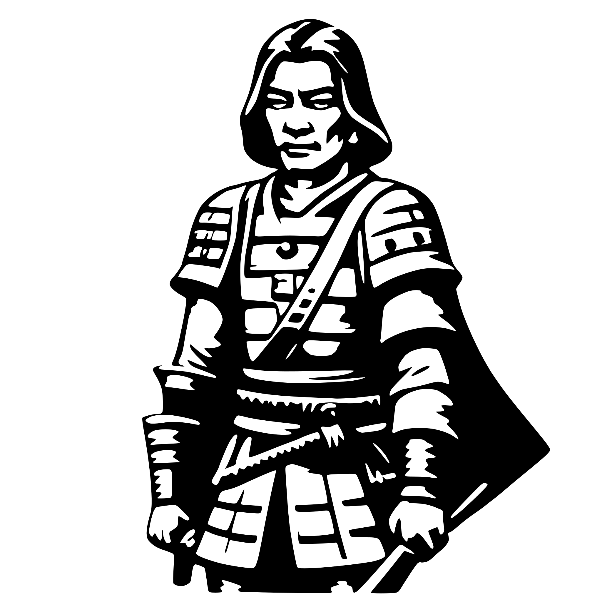 AI-generated SVG of a old samurai
