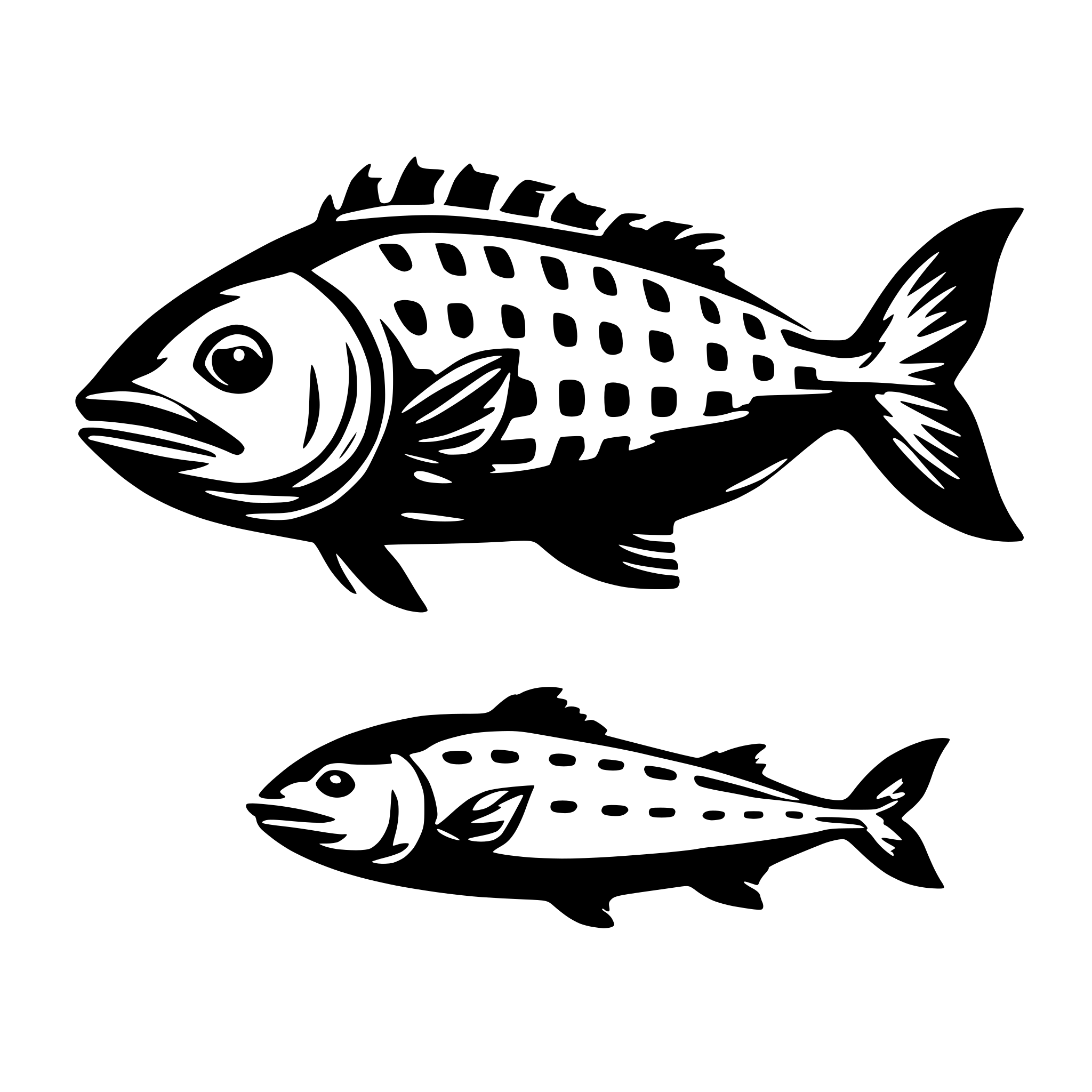 AI-generated SVG of 'side view of elegant toothfish'