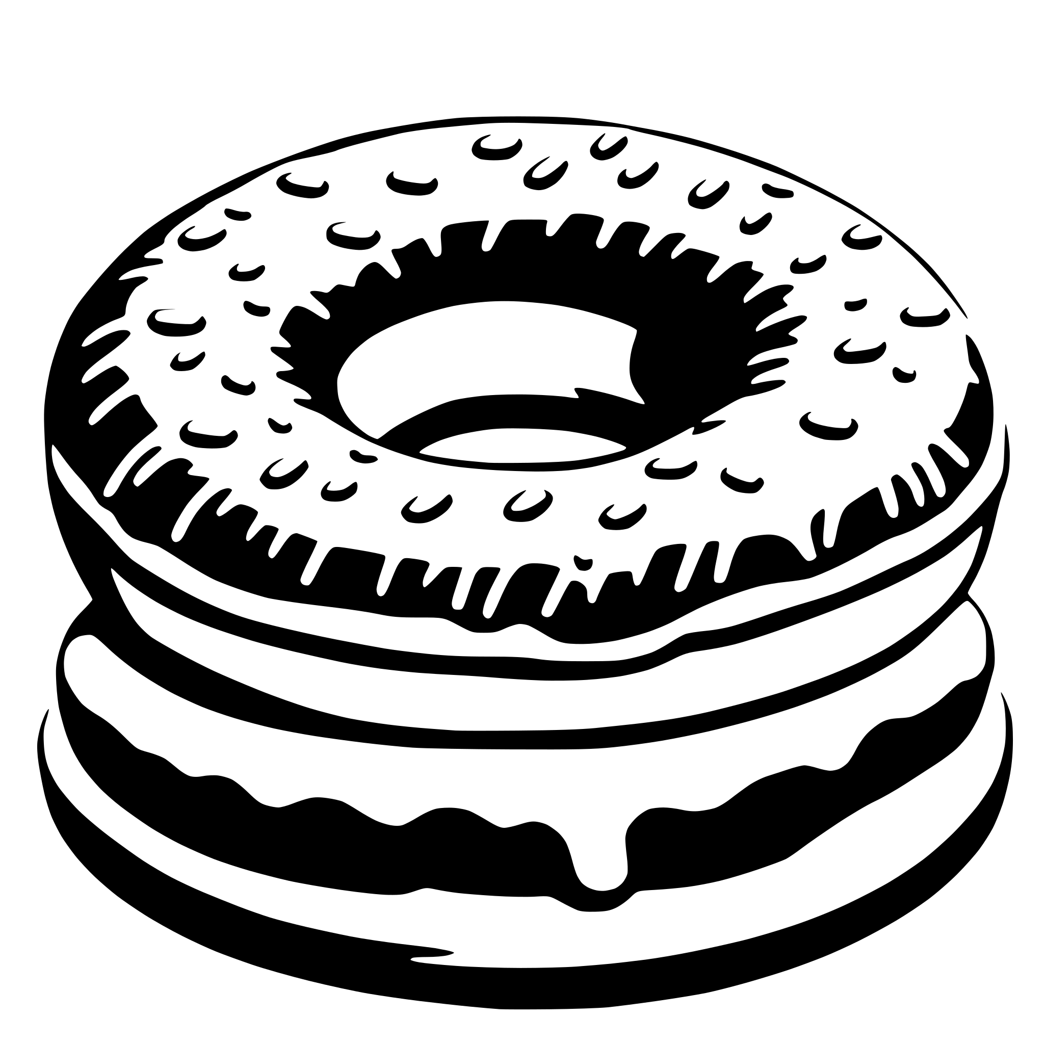 AI-generated SVG of a donut with white chocolatte and topping