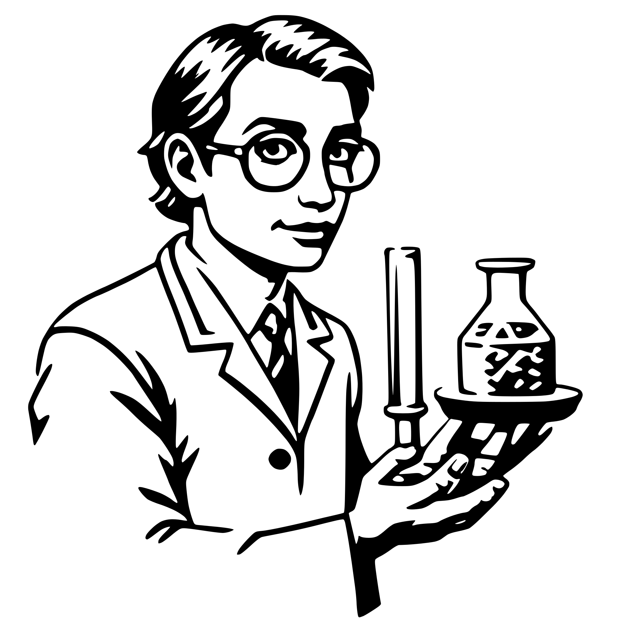 AI-generated SVG of a research scientist
