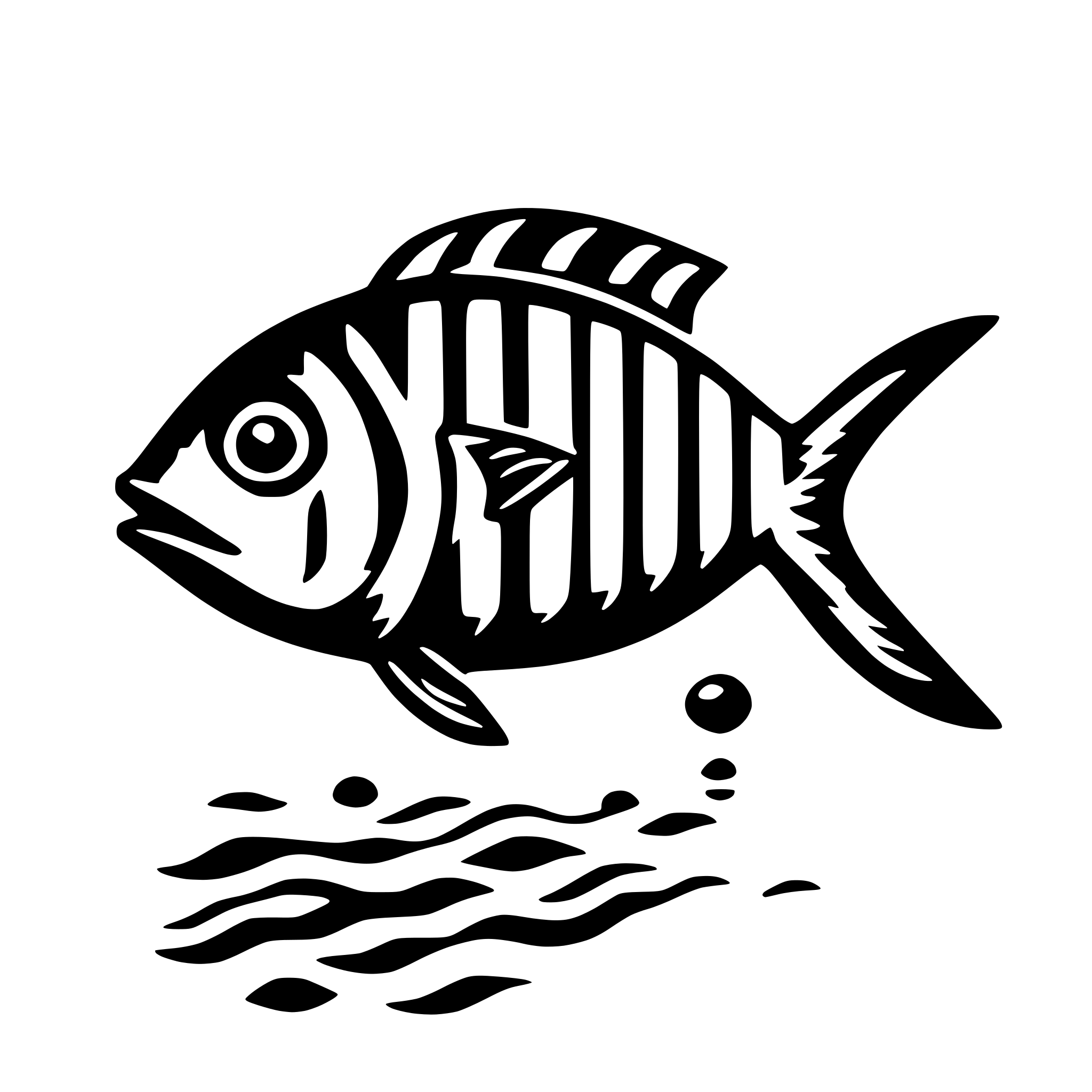 AI-generated SVG of 'draw fish SVG simple line'