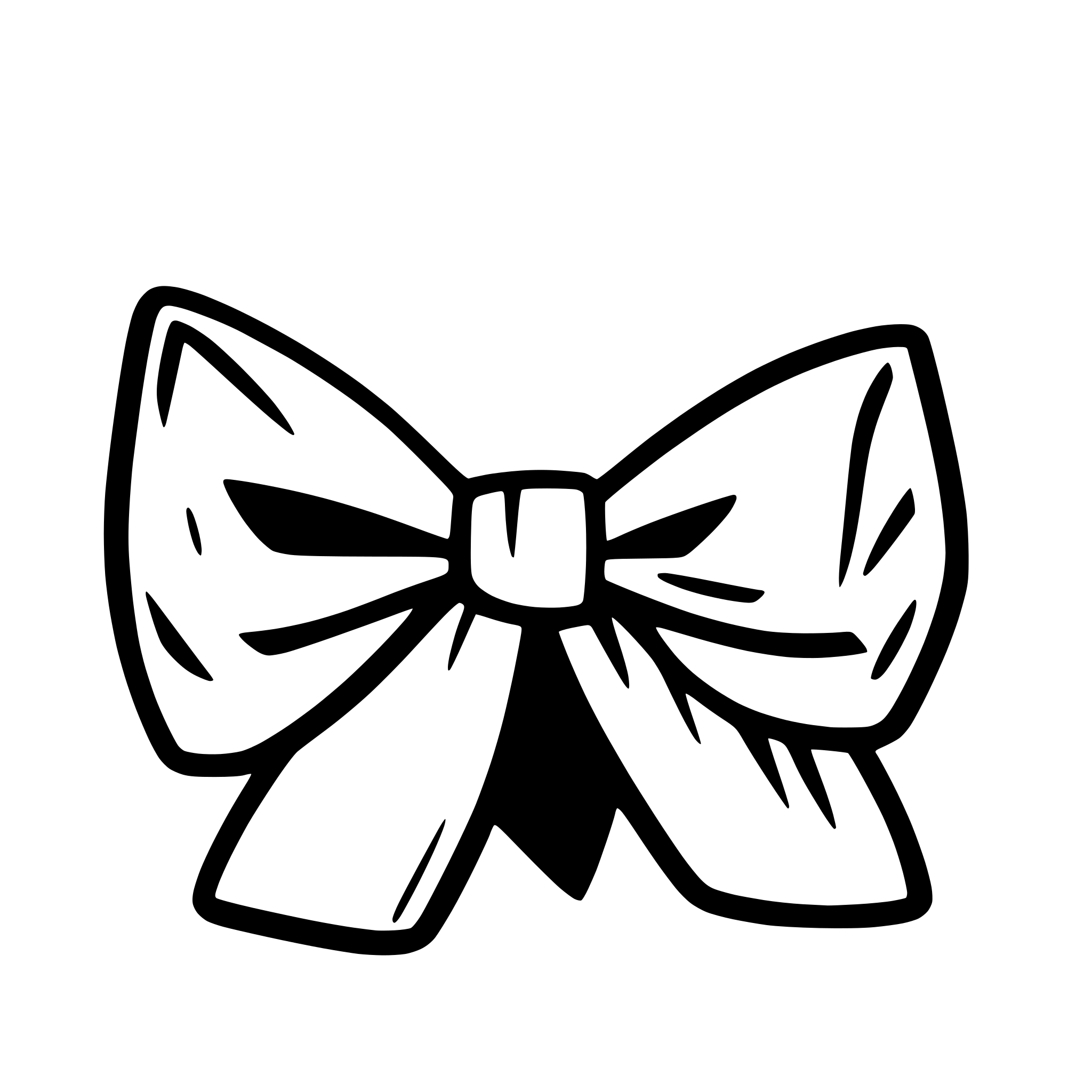 AI-generated SVG of a Generate a clean SVG version of a simple bow tie illustration with bold black outlines. The design should be symmetrical, in minimal cartoon style, with smooth and clean curves. No colors or textures, only solid black stroke lines forming the shape of a ribbon bow.