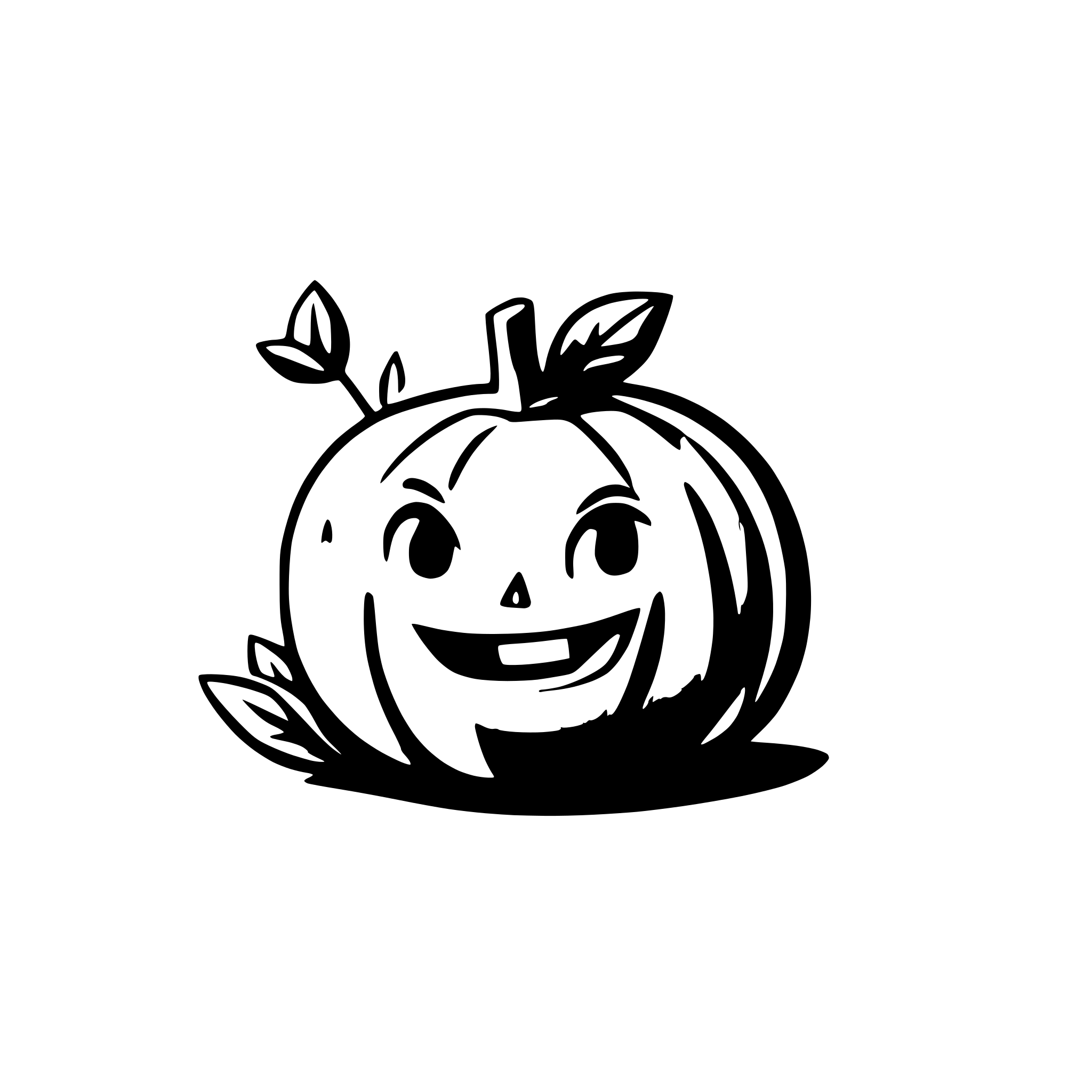 AI-generated SVG of 'pumpkin with flowers'
