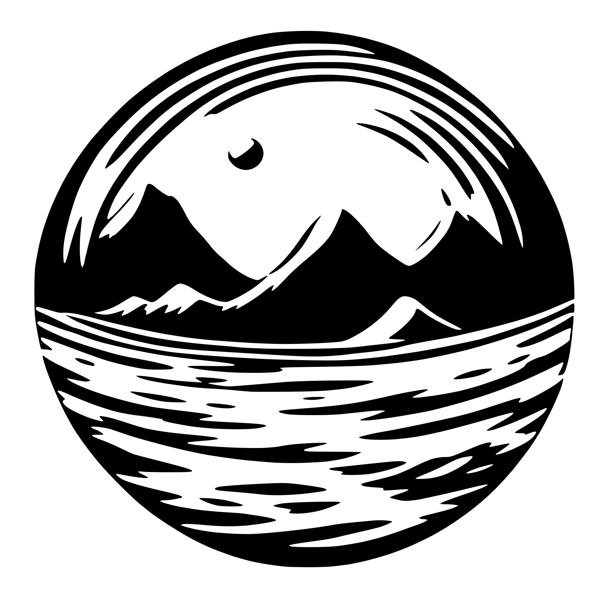 AI-generated SVG of 'A circle, like a planet, with simple horizontal wavy lines. Like ocean waves'