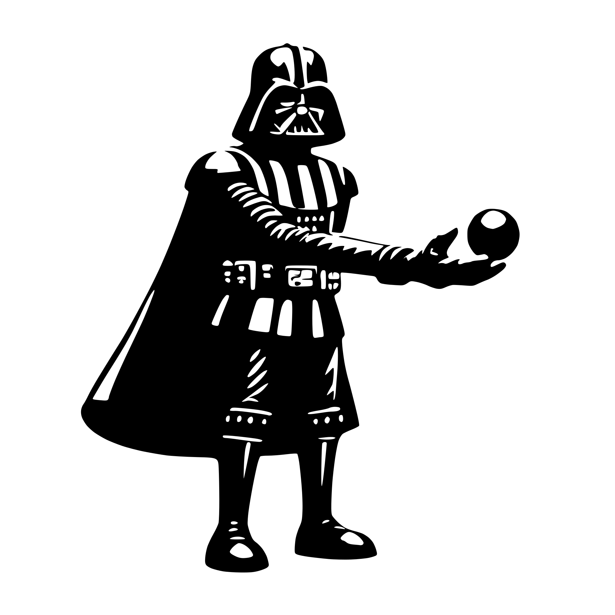 AI-generated SVG of 'Darth Vader juggling balls'