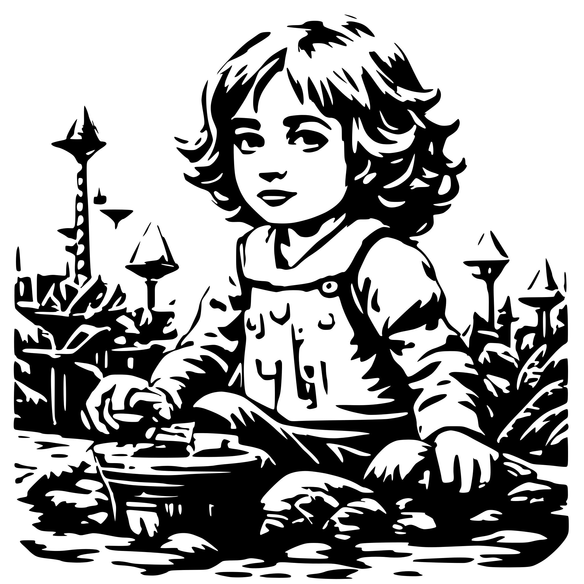 AI-generated SVG of 'child playing'