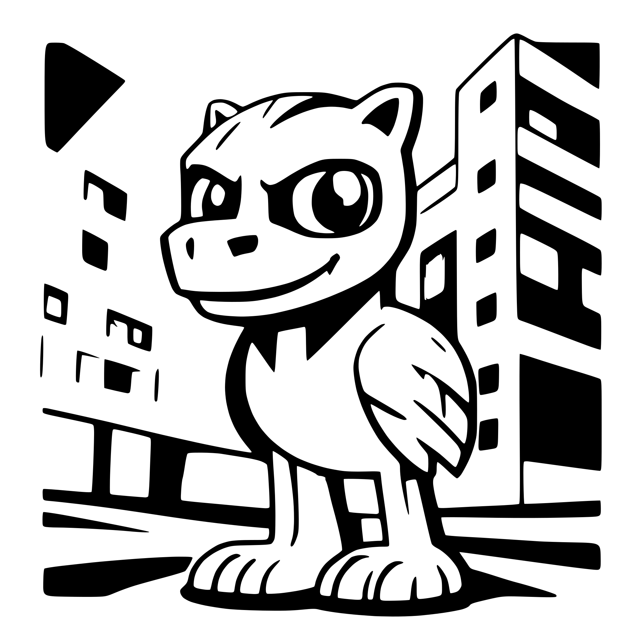 AI-generated SVG of a griffin brutalist