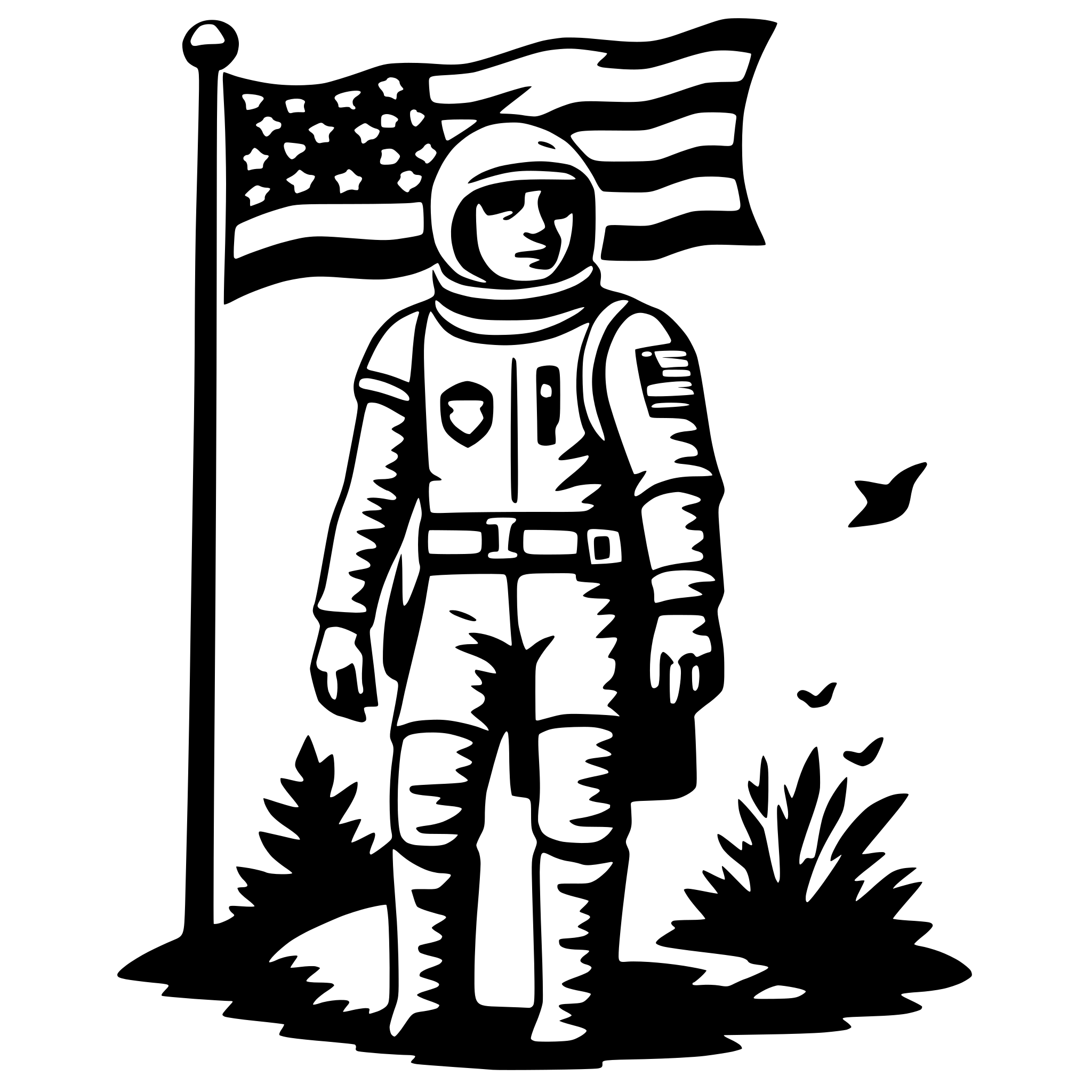 AI-generated SVG of a astronaut and flag