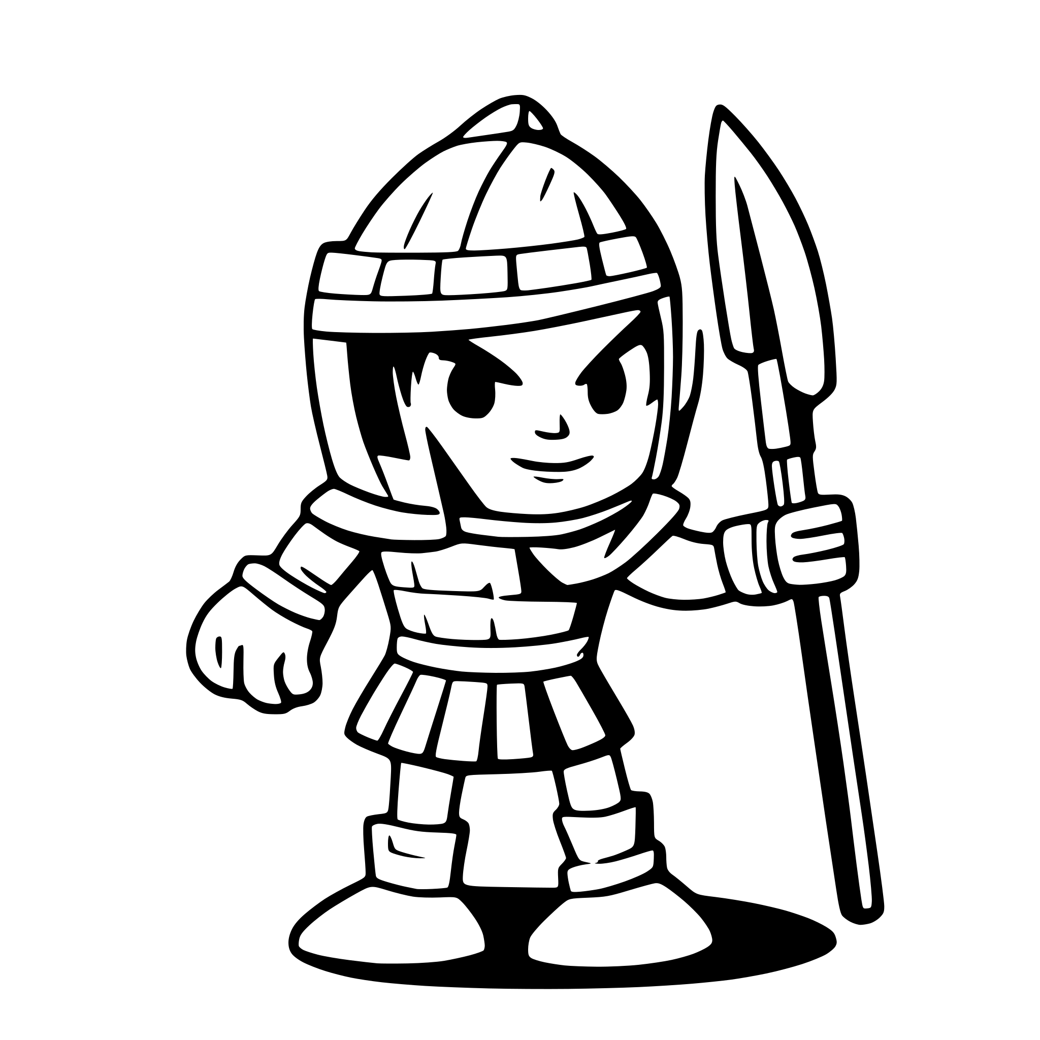 AI-generated SVG of a Cartoon Gladiator