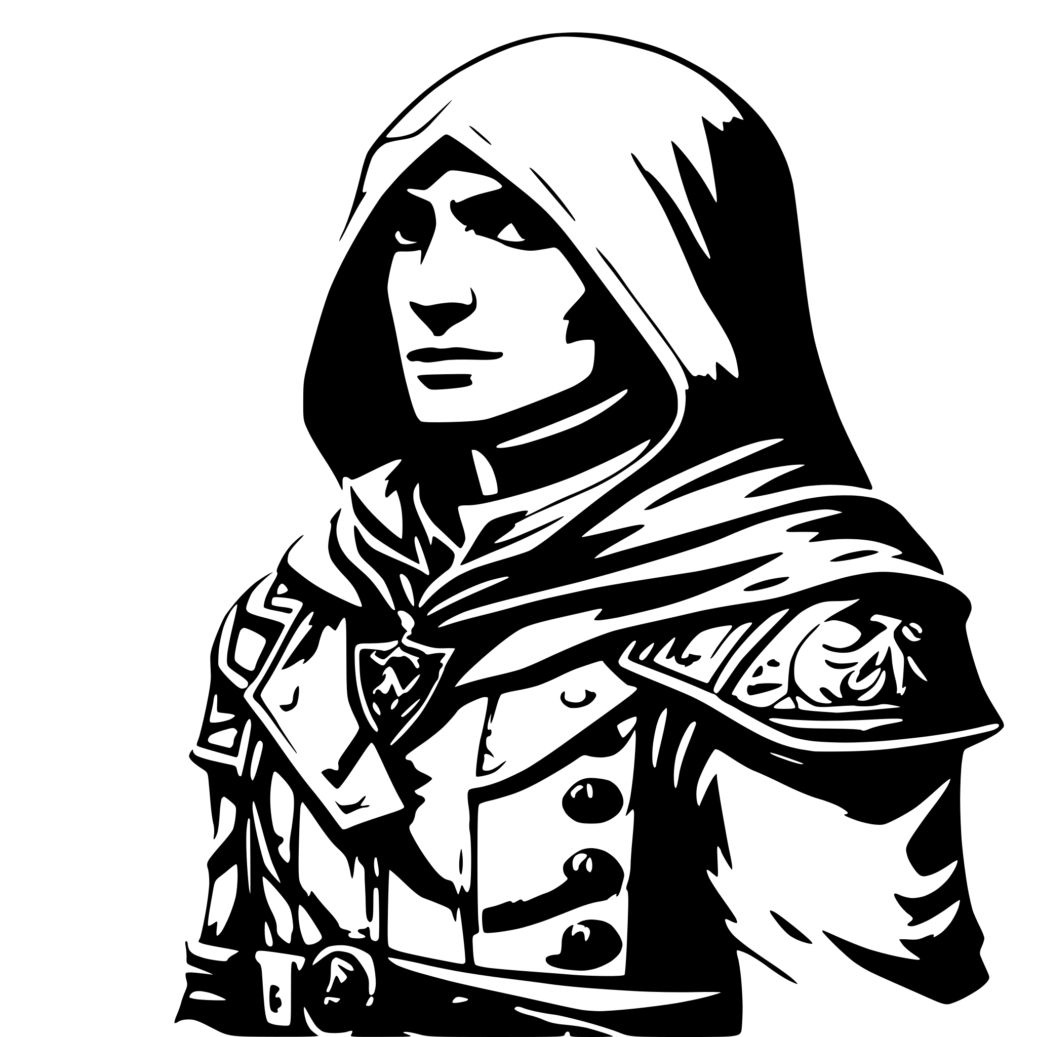 AI-generated SVG of 'an Assassin's Creed male character'