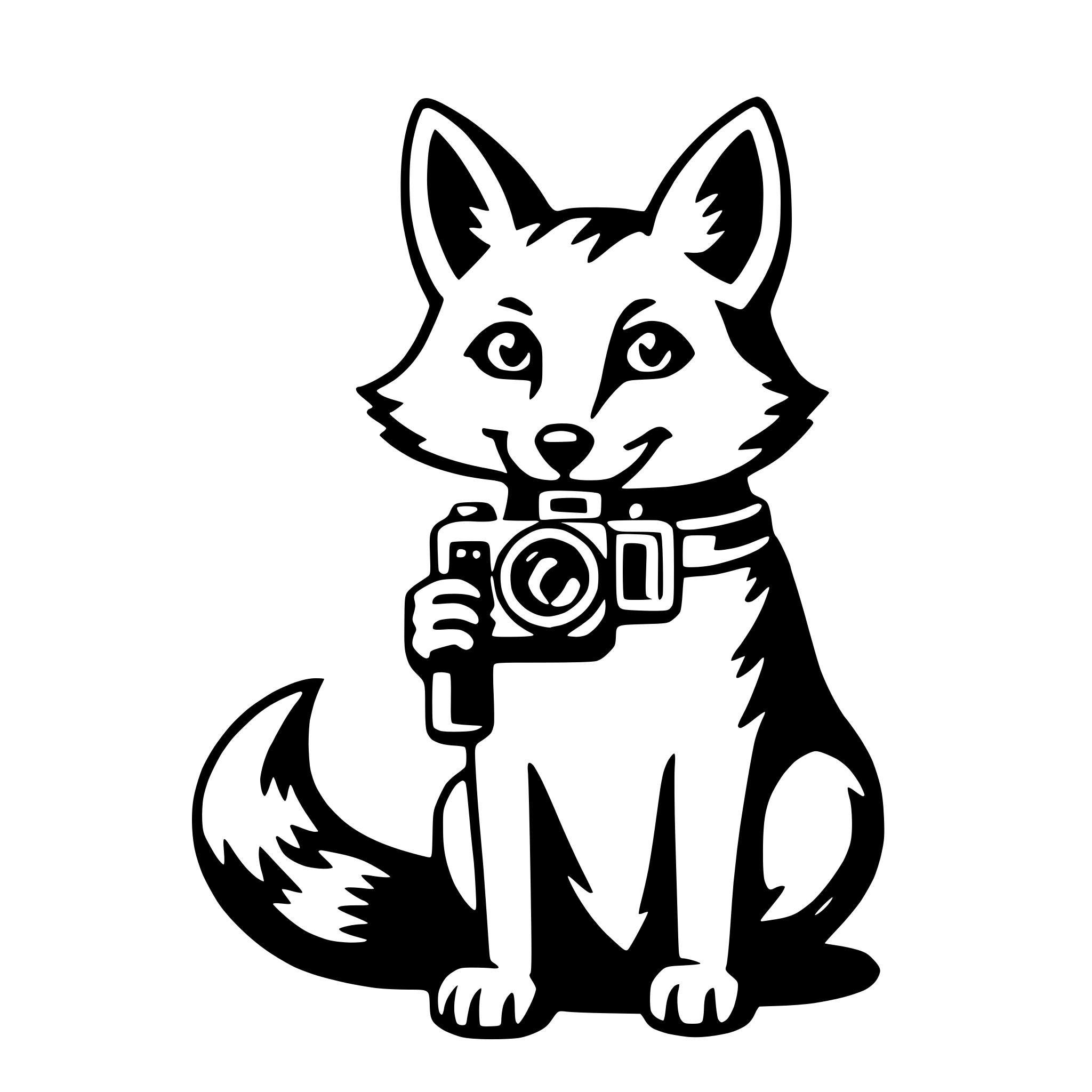 AI-generated SVG of a fox with camera