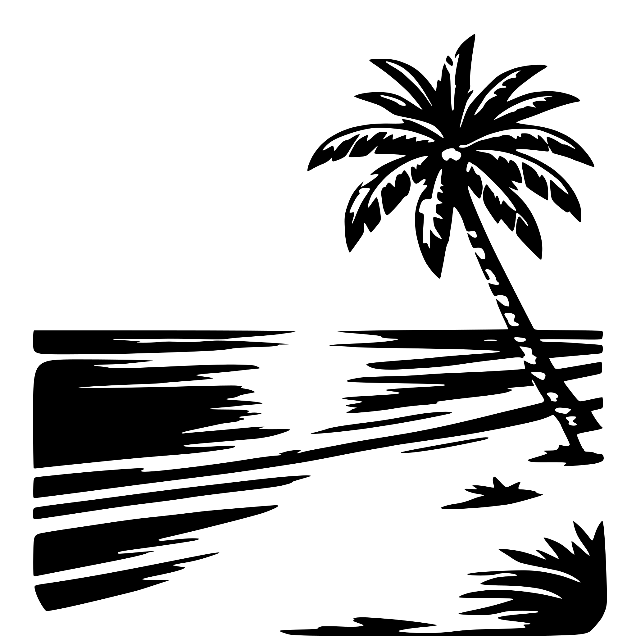 AI-generated SVG of 'A detailed sunset on the beach with palm trees and calm waves'