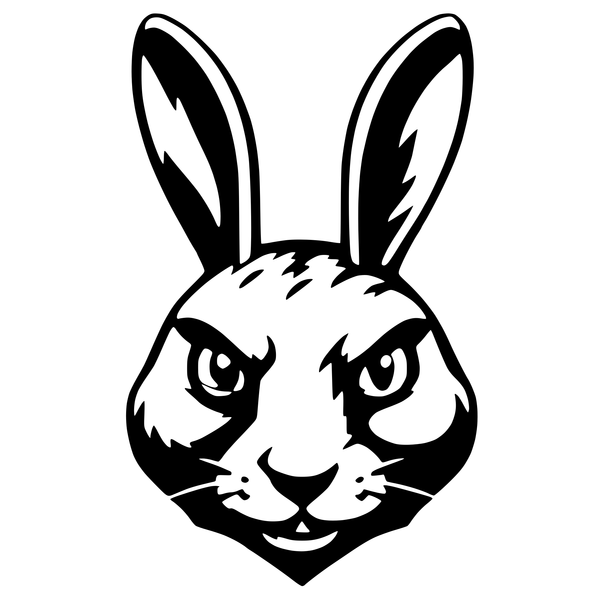 AI-generated SVG of 'angry rabbit head'