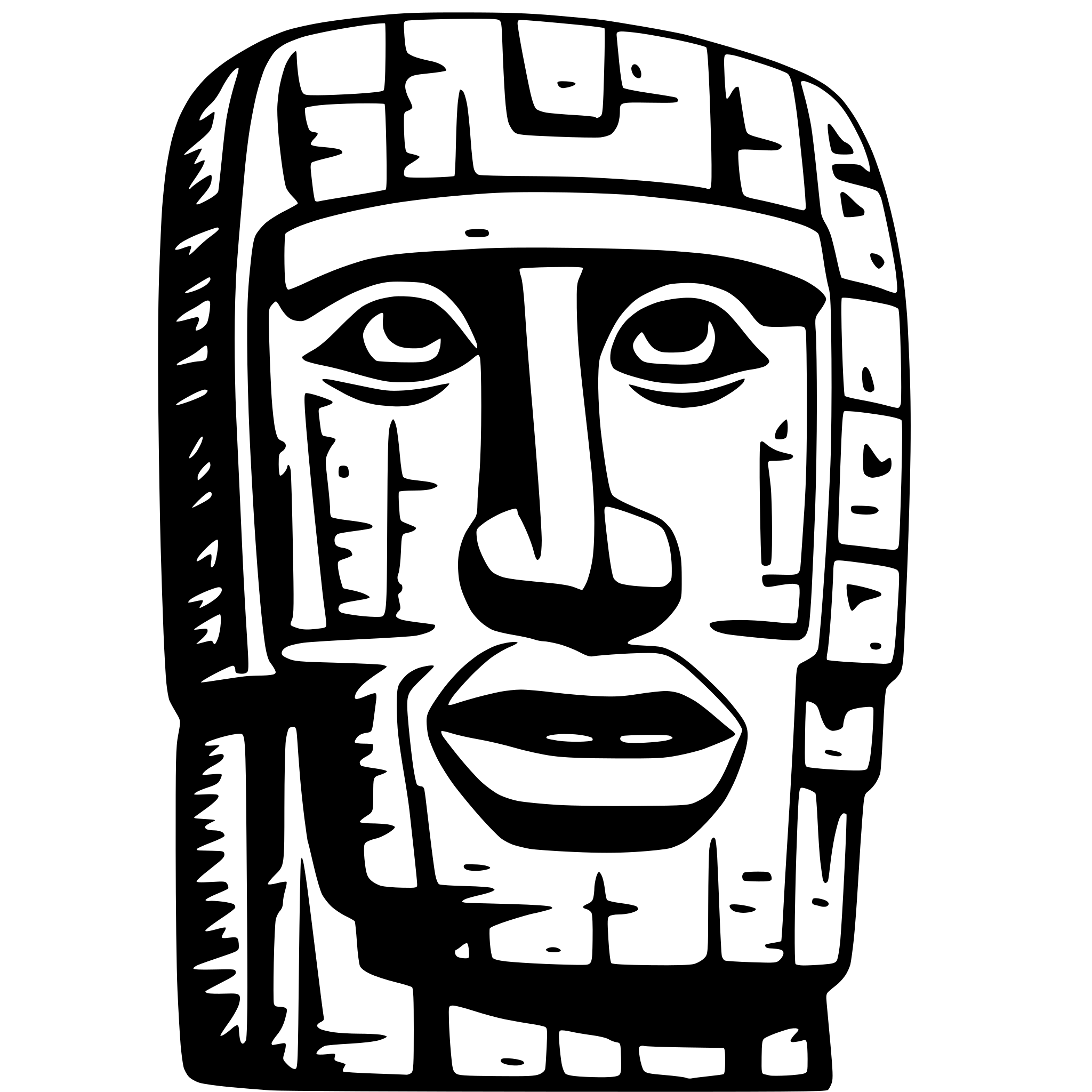 AI-generated SVG of 'psychedelic moai stone face'