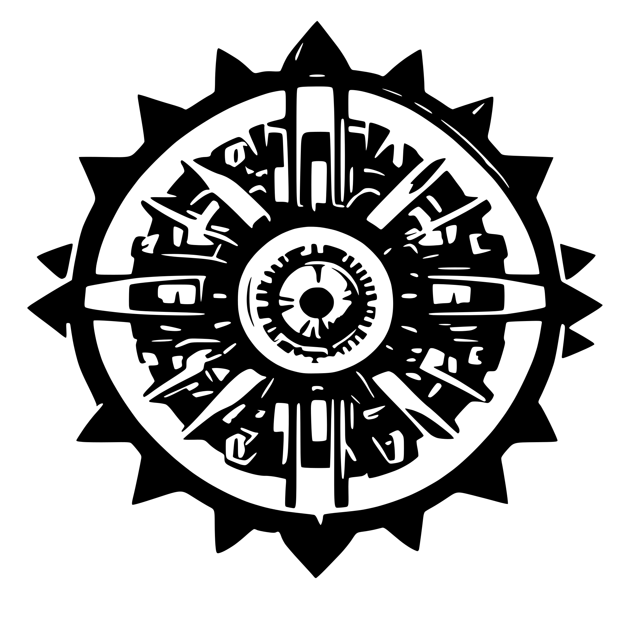 AI-generated SVG of a futuristic like mandala, tech style