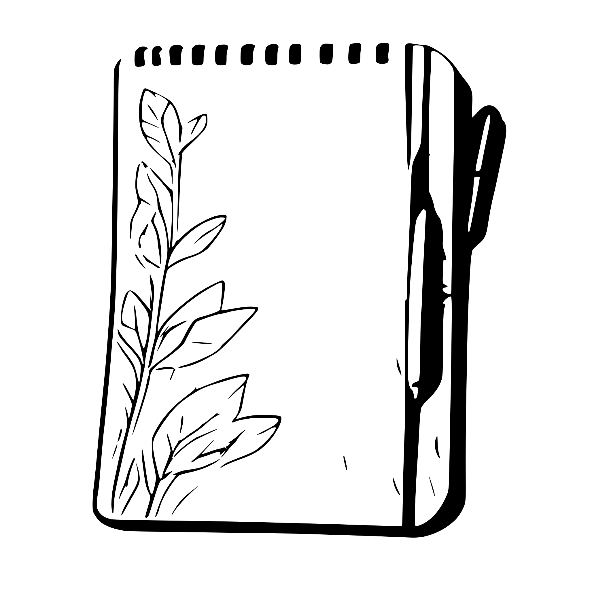 AI-generated SVG of a a top-flipping spiral-bound notepad with white paper, blue lines and a margin indicated with a vertical red line