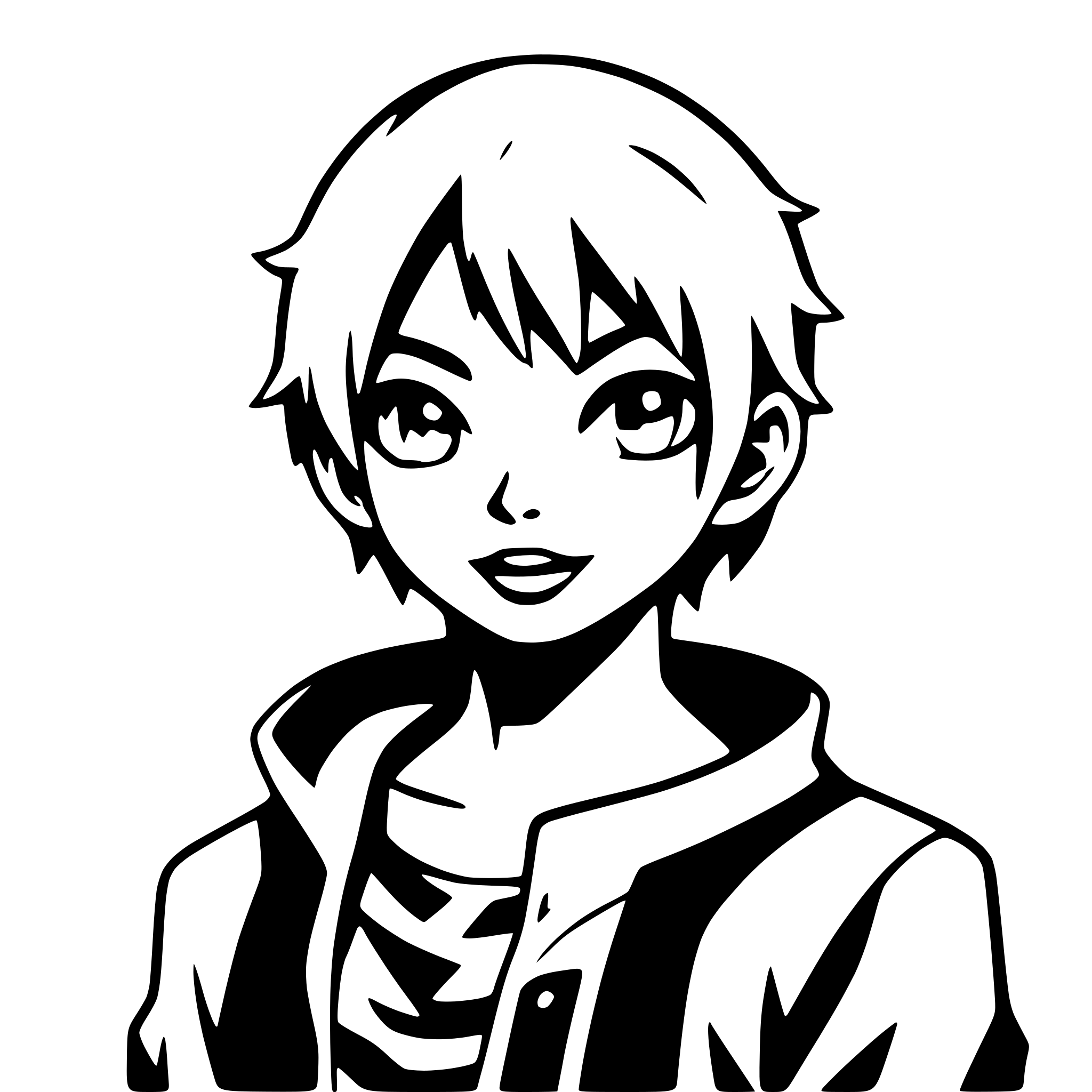AI-generated SVG of a boy with glowing eyes