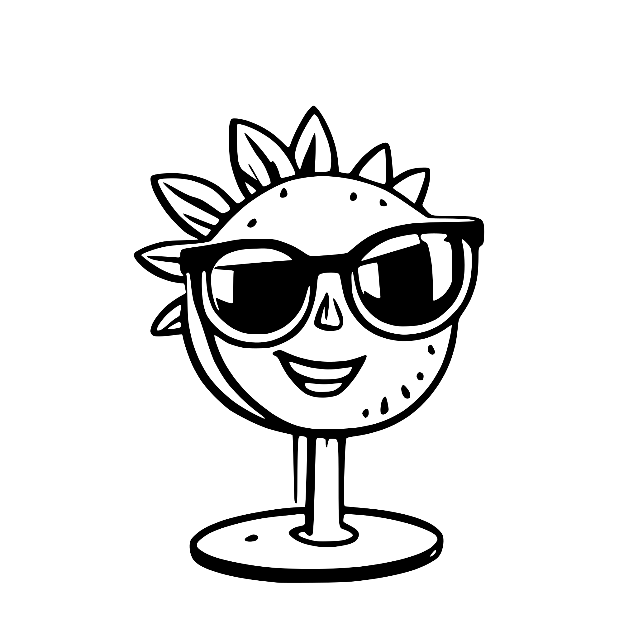 AI-generated SVG of a Cartoon sun with glasses sipping lemonasw