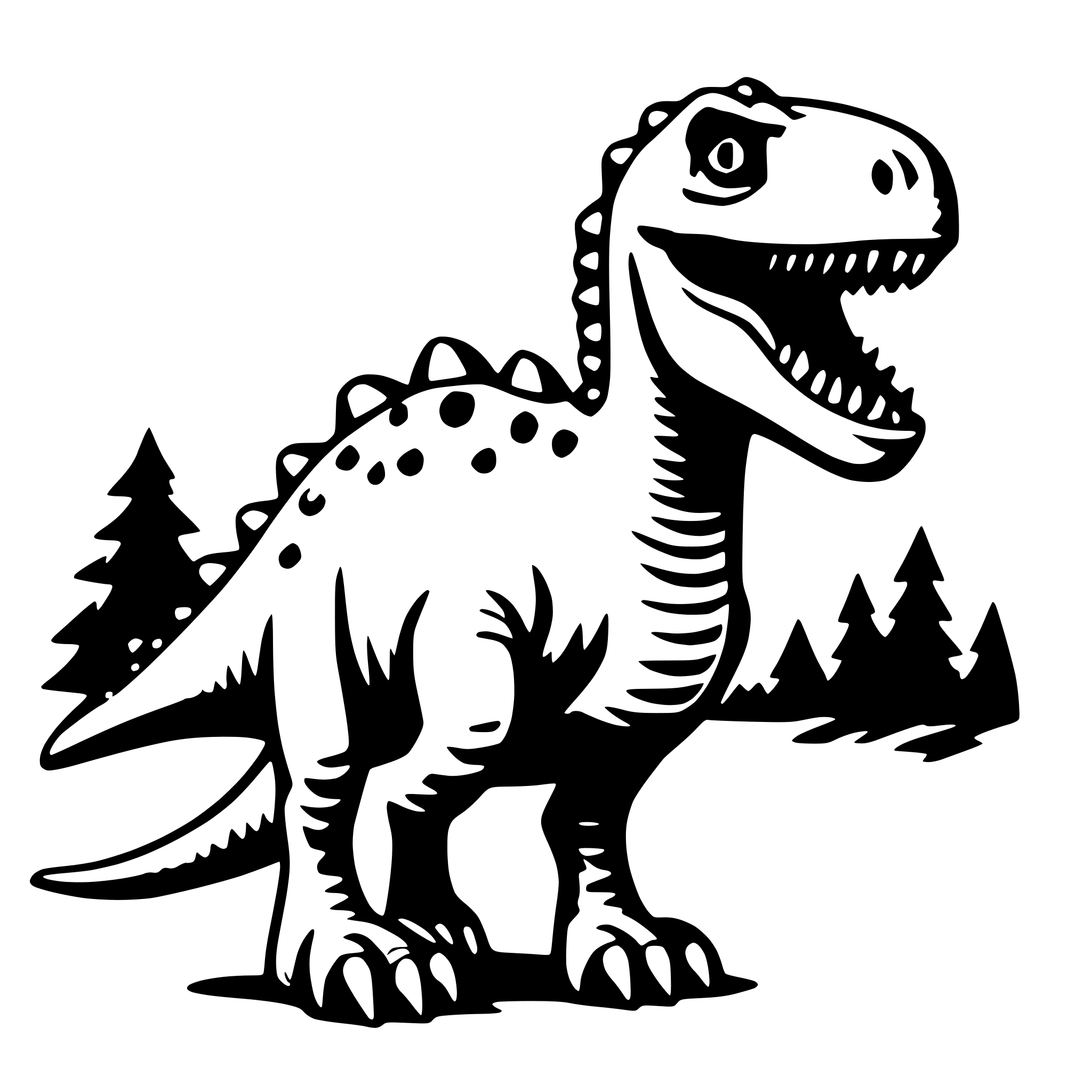 AI-generated SVG of 'dinosaure, simple, line'