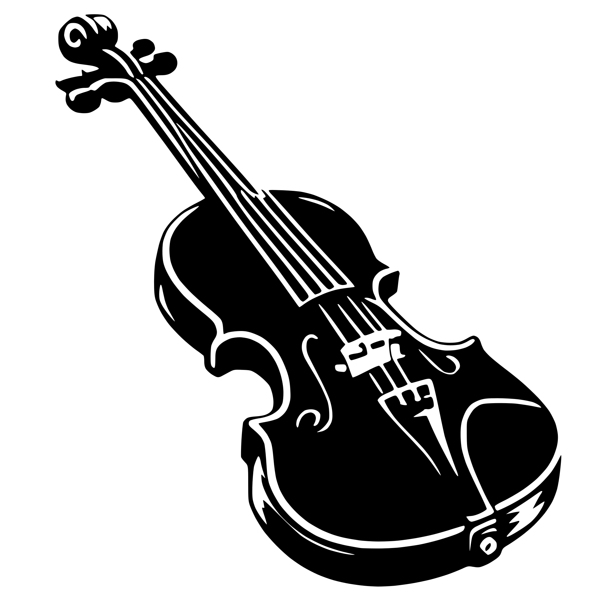 AI-generated SVG of 'violin and bow'