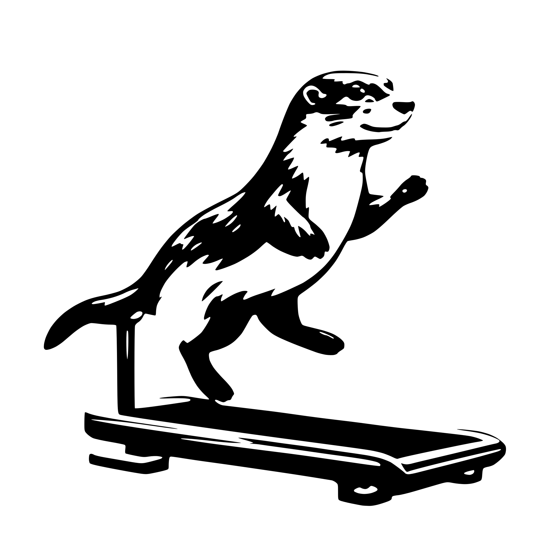 AI-generated SVG of 'otter running on treadmill'