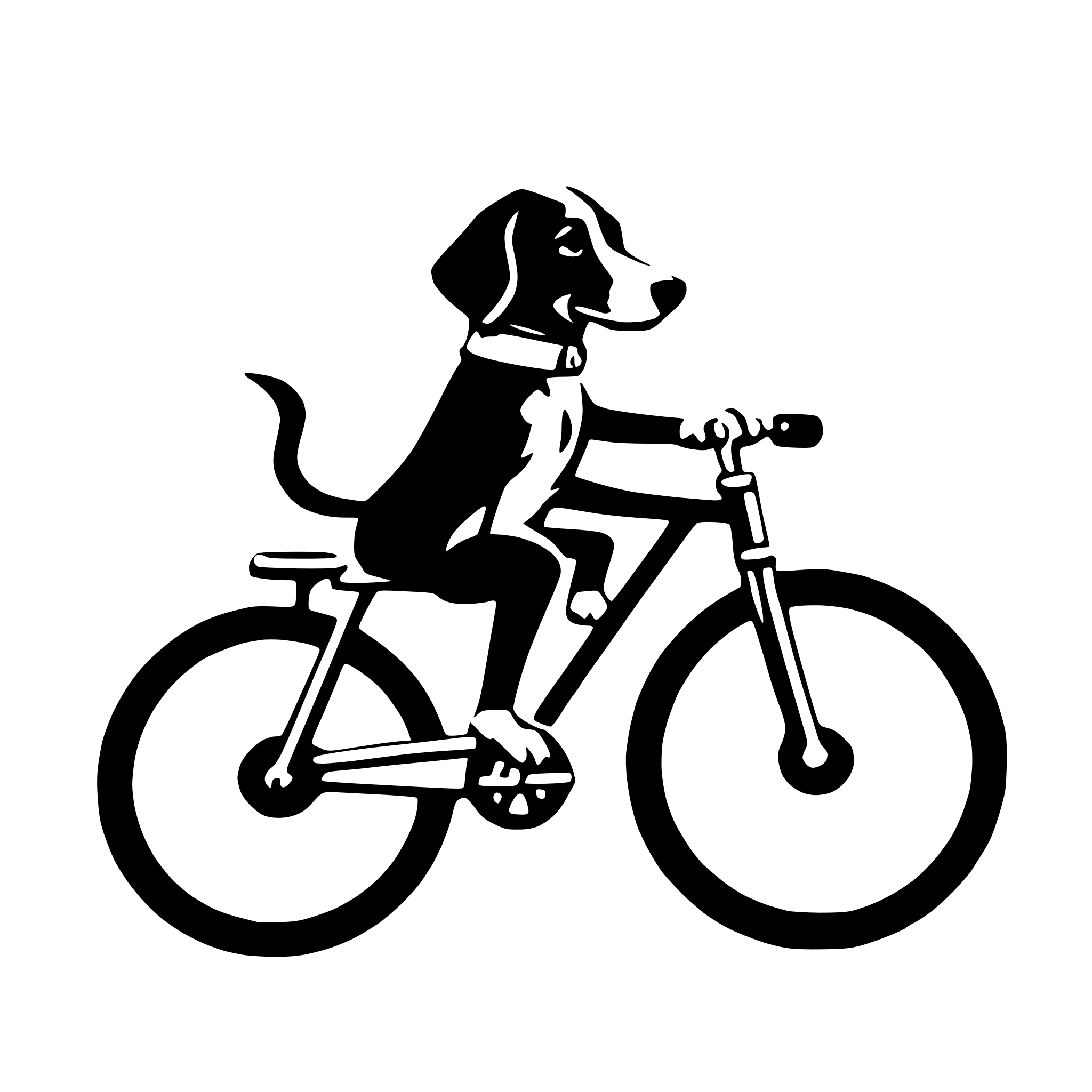 AI-generated SVG of 'dog on bicycle'