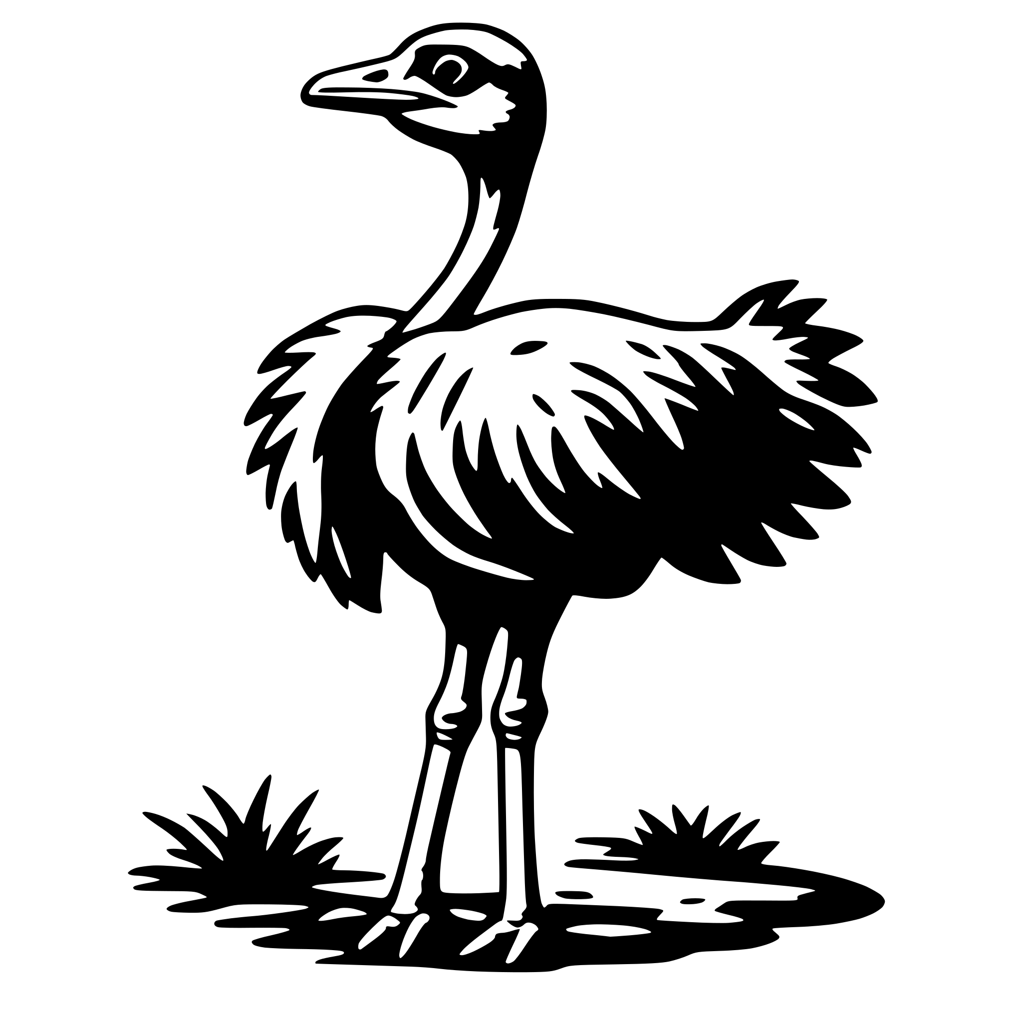 AI-generated SVG of a ostrich
