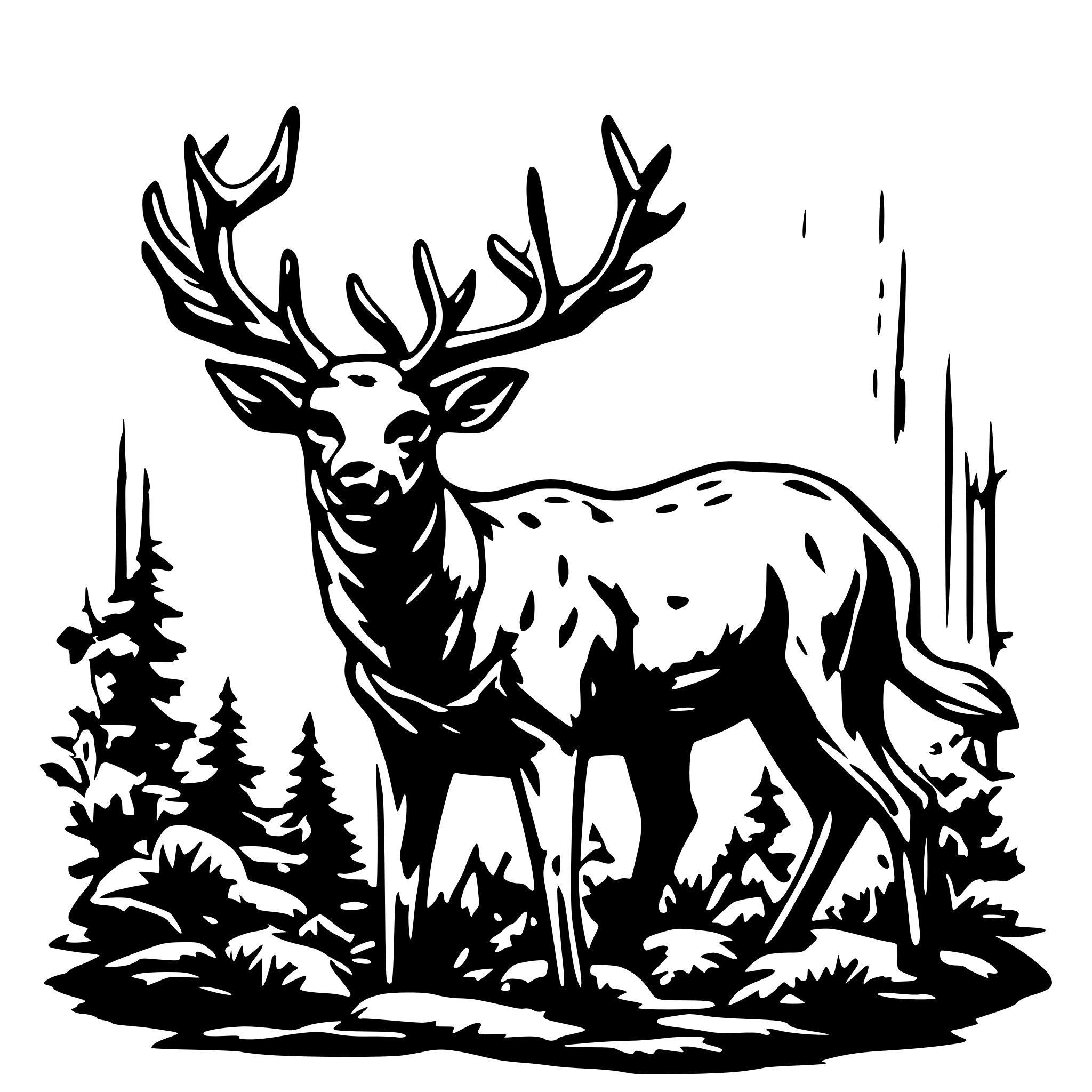 AI-generated SVG of 'hunting deer'
